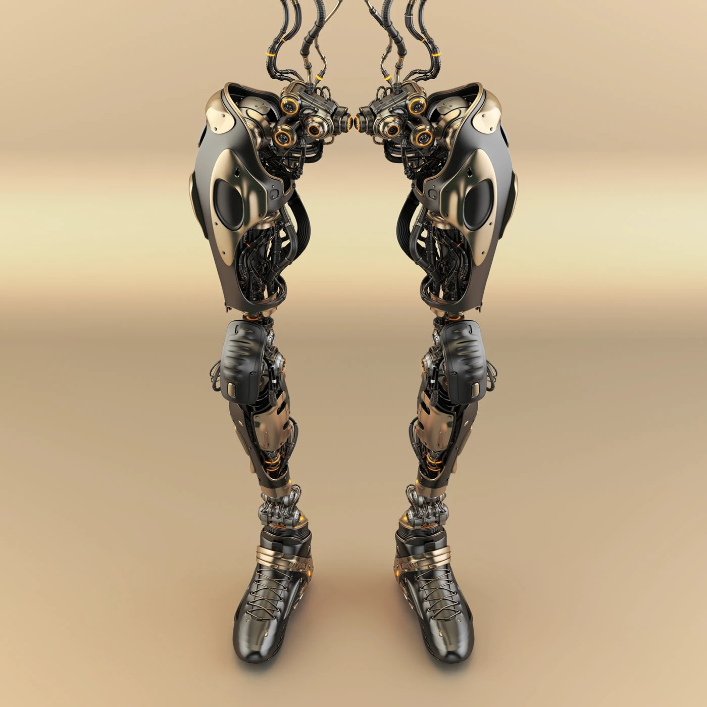 Legs，Machine legs，golden，Sense of future，science and technology，