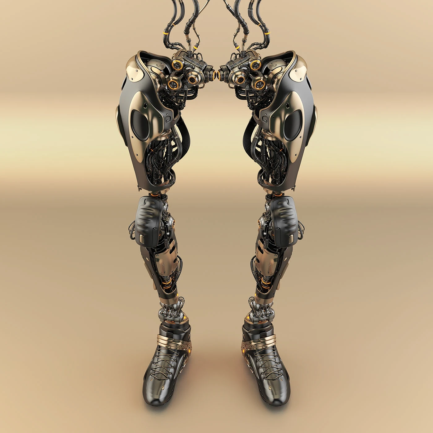Legs，Machine legs，golden，Sense of future，science and technology，