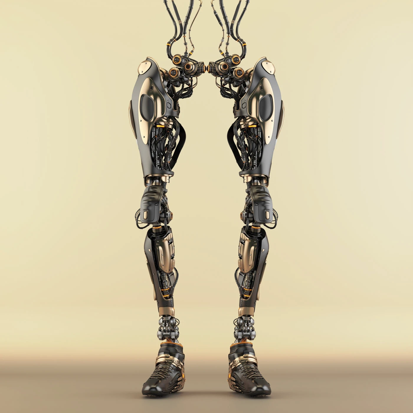 Legs，Machine legs，golden，Sense of future，science and technology，