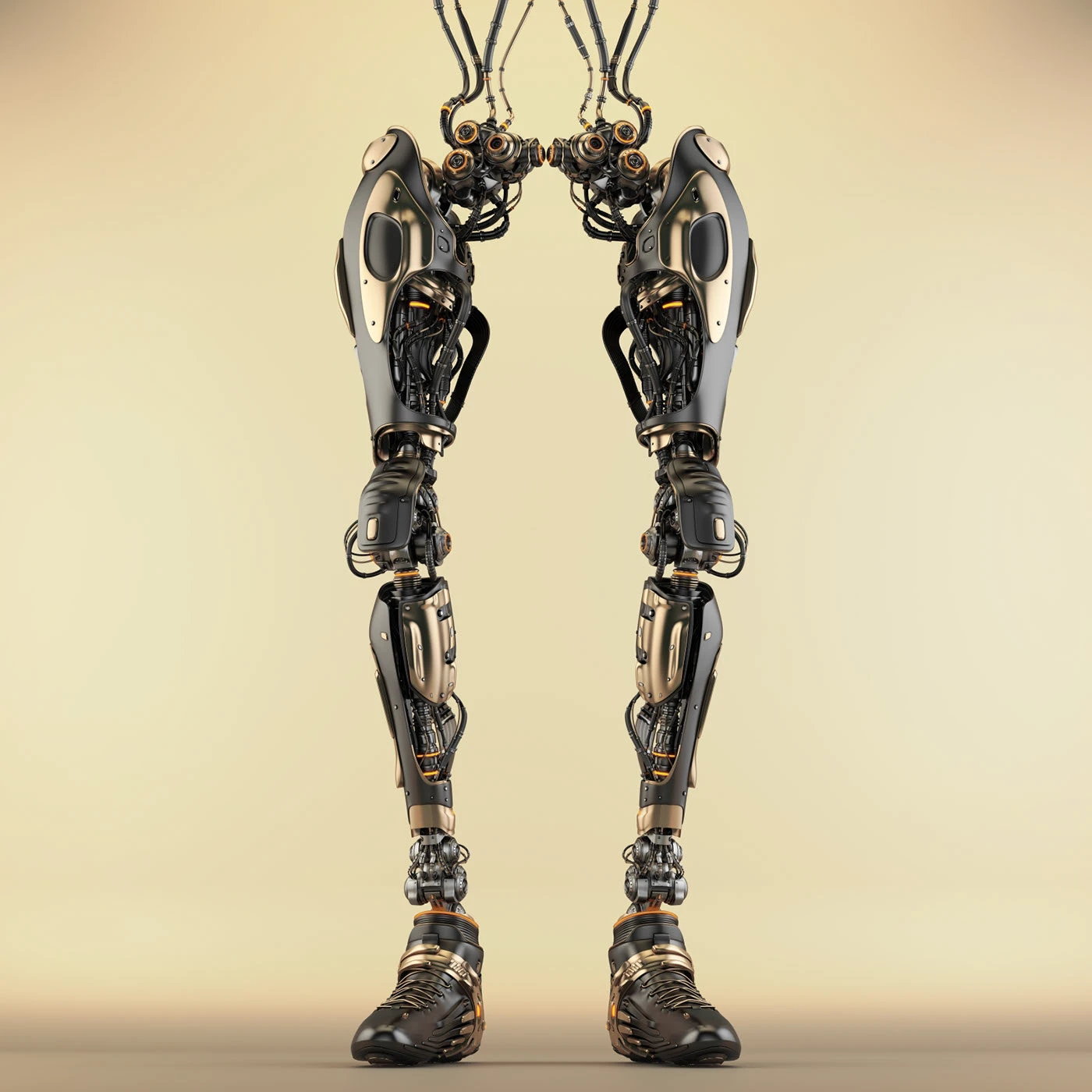 Legs，Machine legs，golden，Sense of future，science and technology，