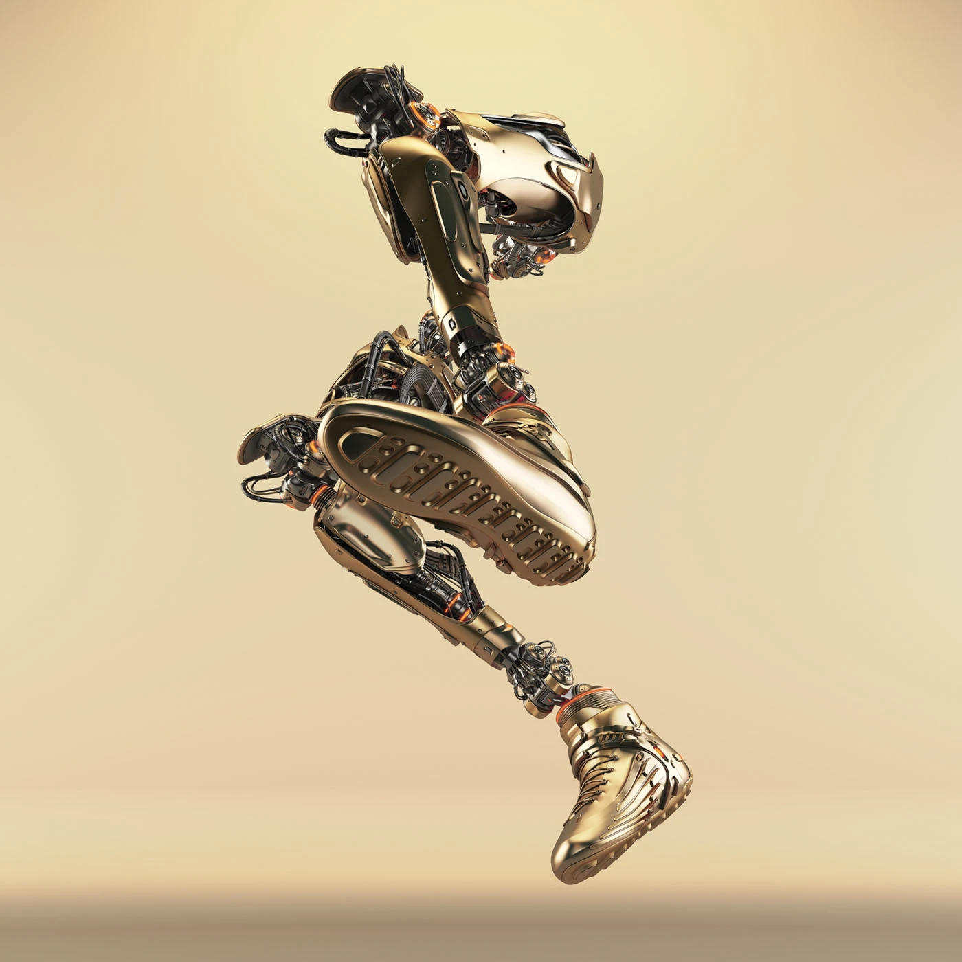 Legs，Machine legs，golden，Sense of future，science and technology，