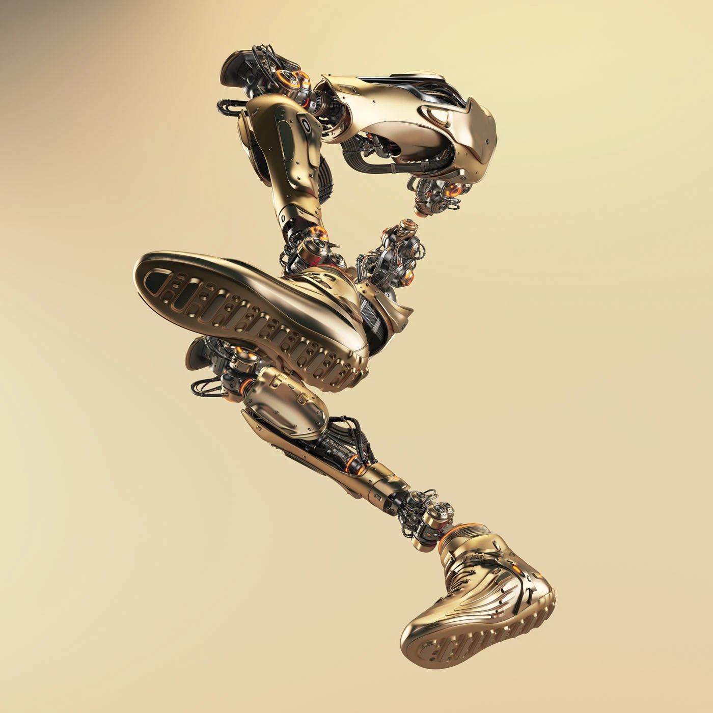 Legs，Machine legs，golden，Sense of future，science and technology，