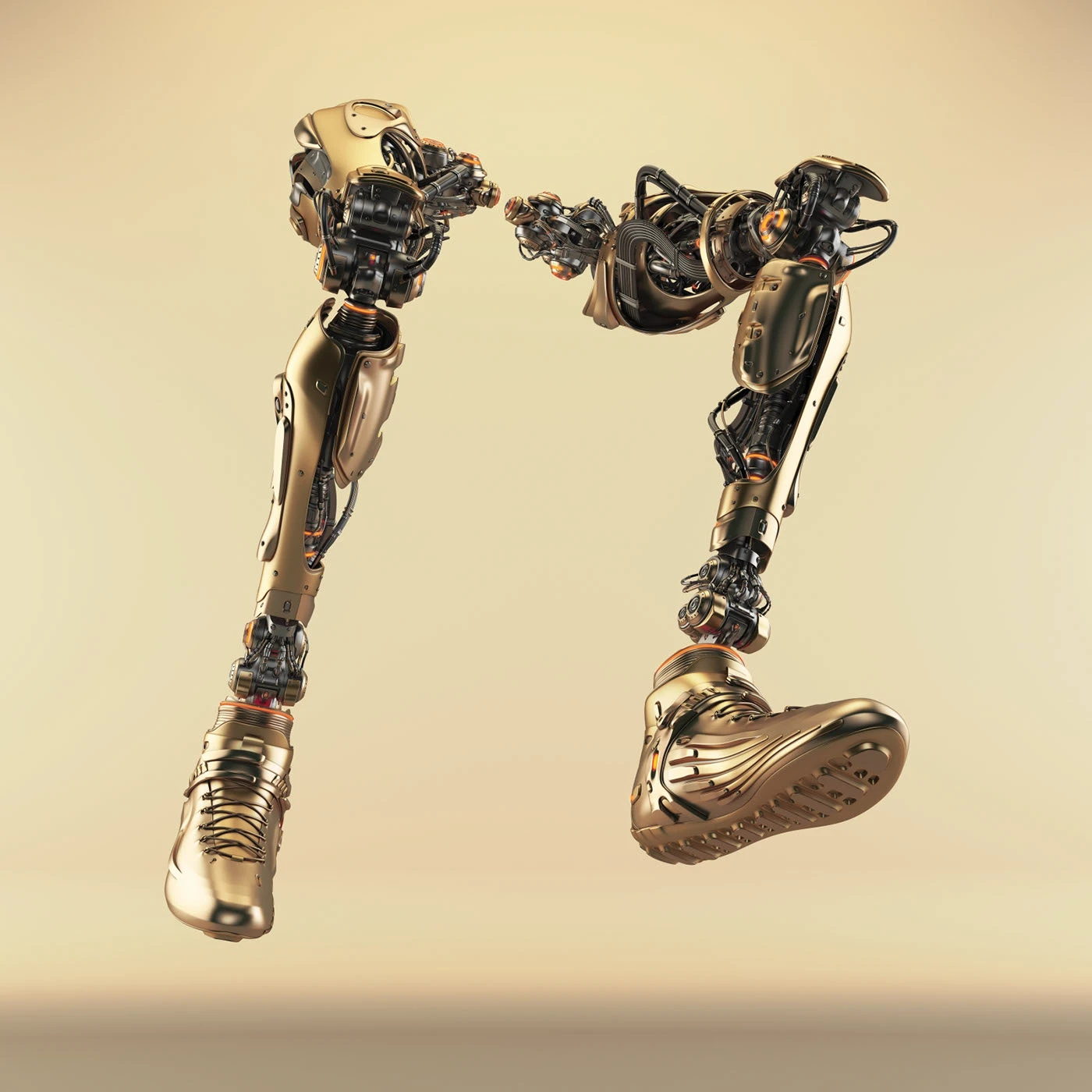 Legs，Machine legs，golden，Sense of future，science and technology，