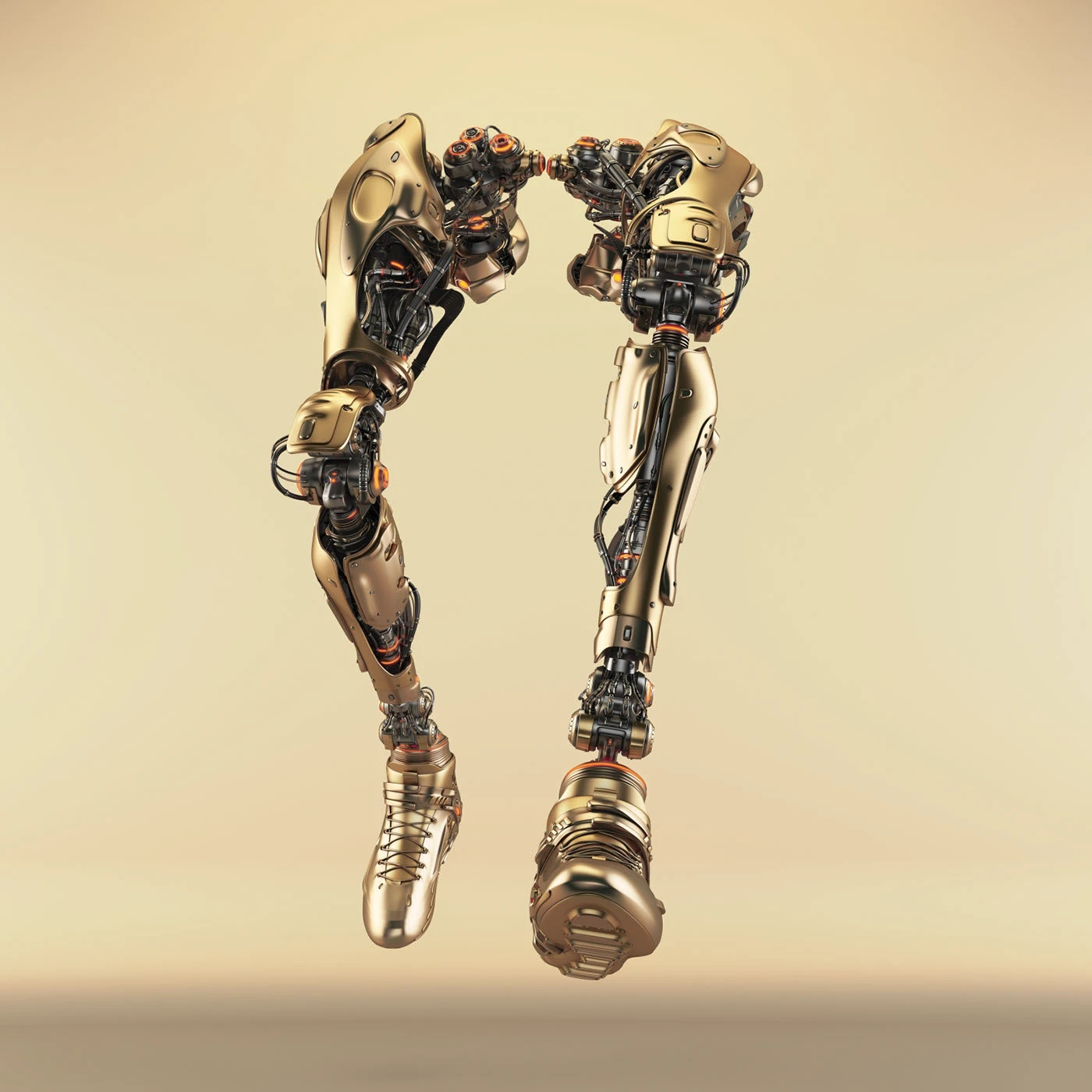 Legs，Machine legs，golden，Sense of future，science and technology，