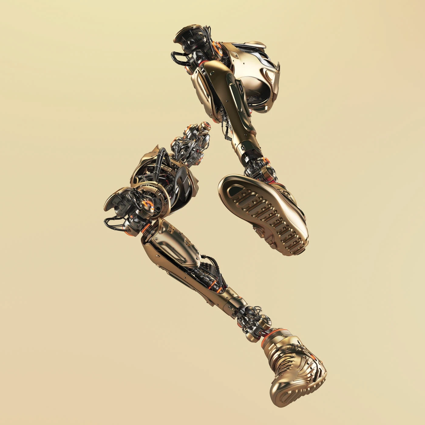 Legs，Machine legs，golden，Sense of future，science and technology，