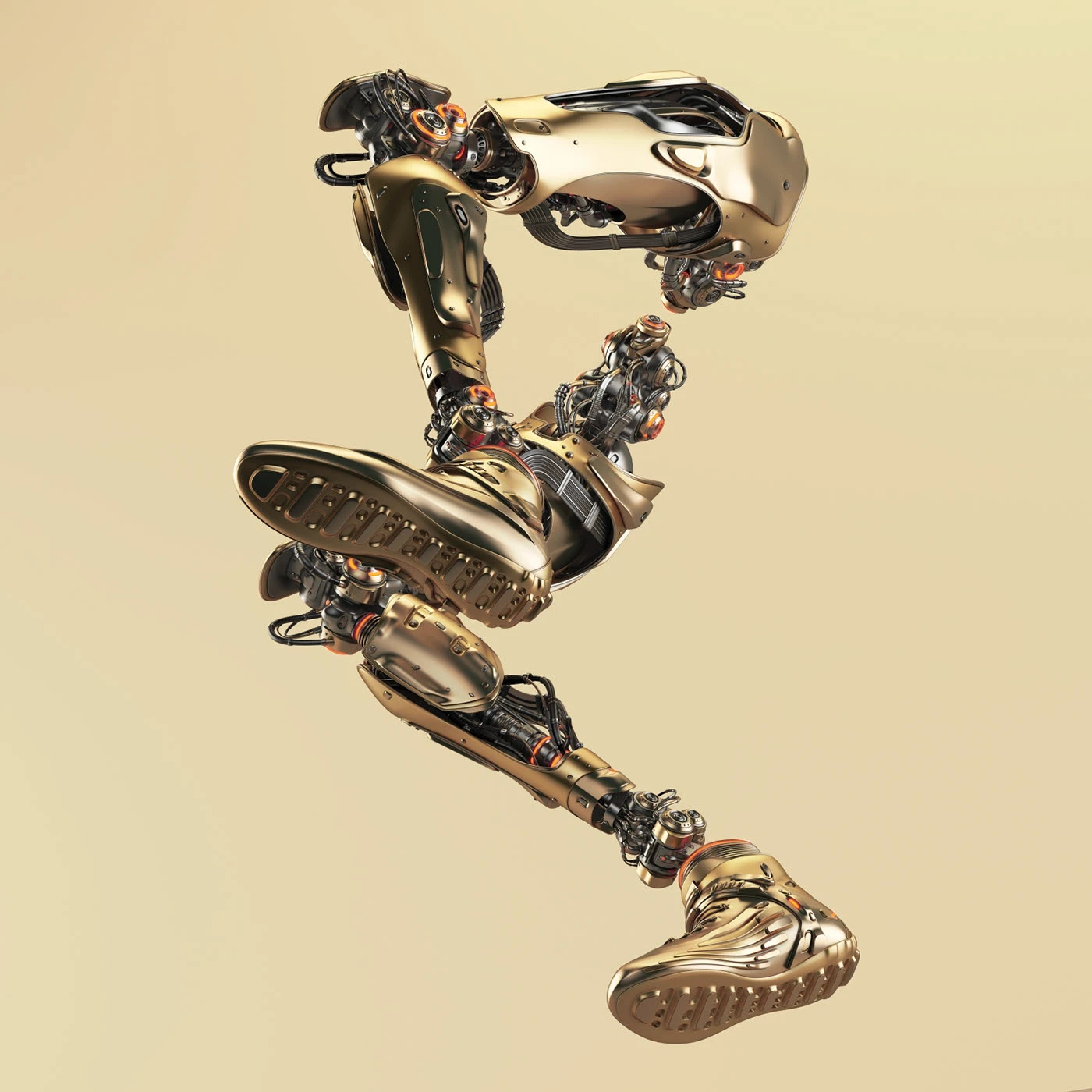 Legs，Machine legs，golden，Sense of future，science and technology，