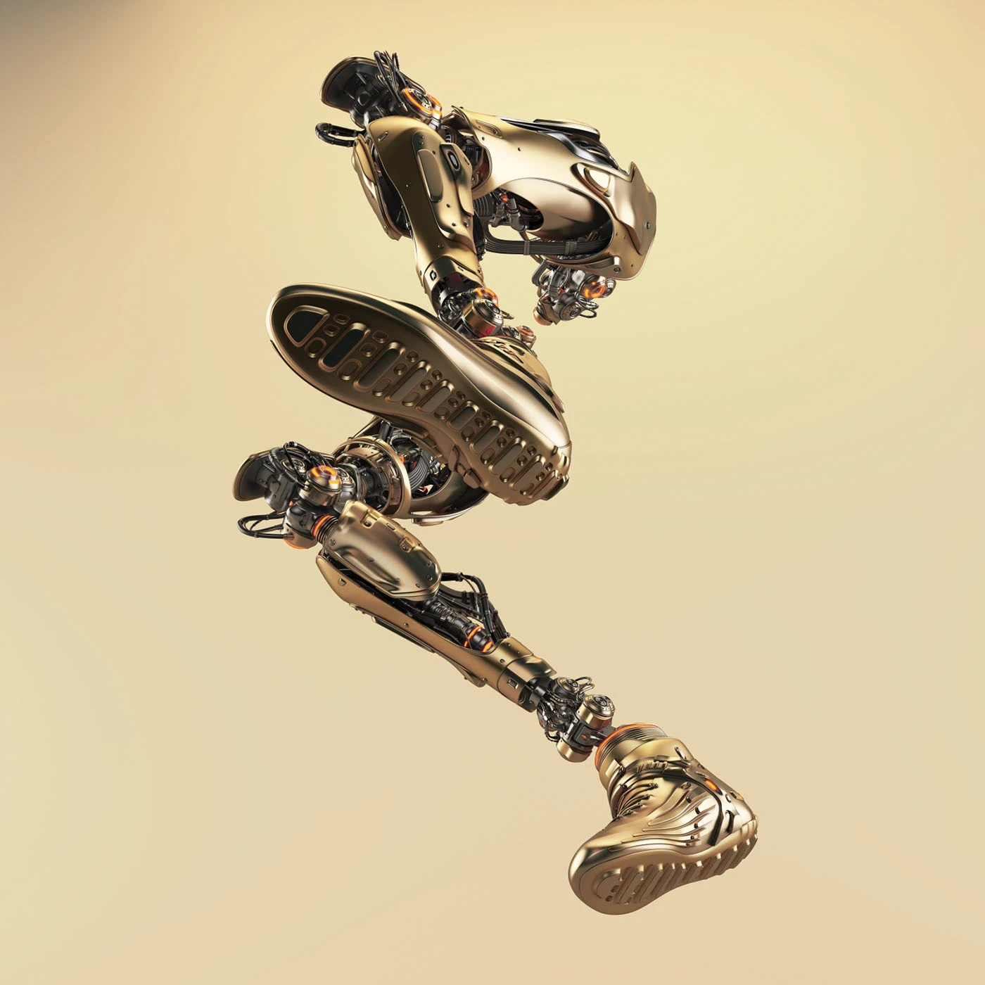 Legs，Machine legs，golden，Sense of future，science and technology，