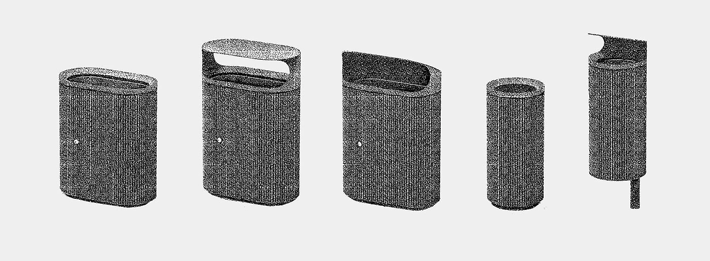 trash can，Metal material，Classified waste，Prague，