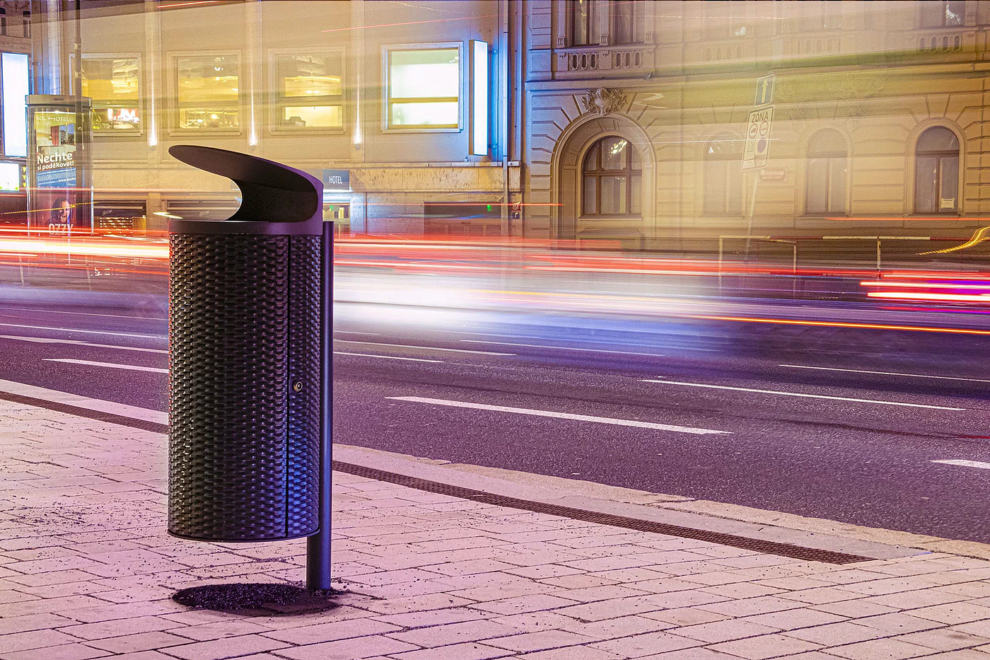 trash can，Metal material，Classified waste，Prague，