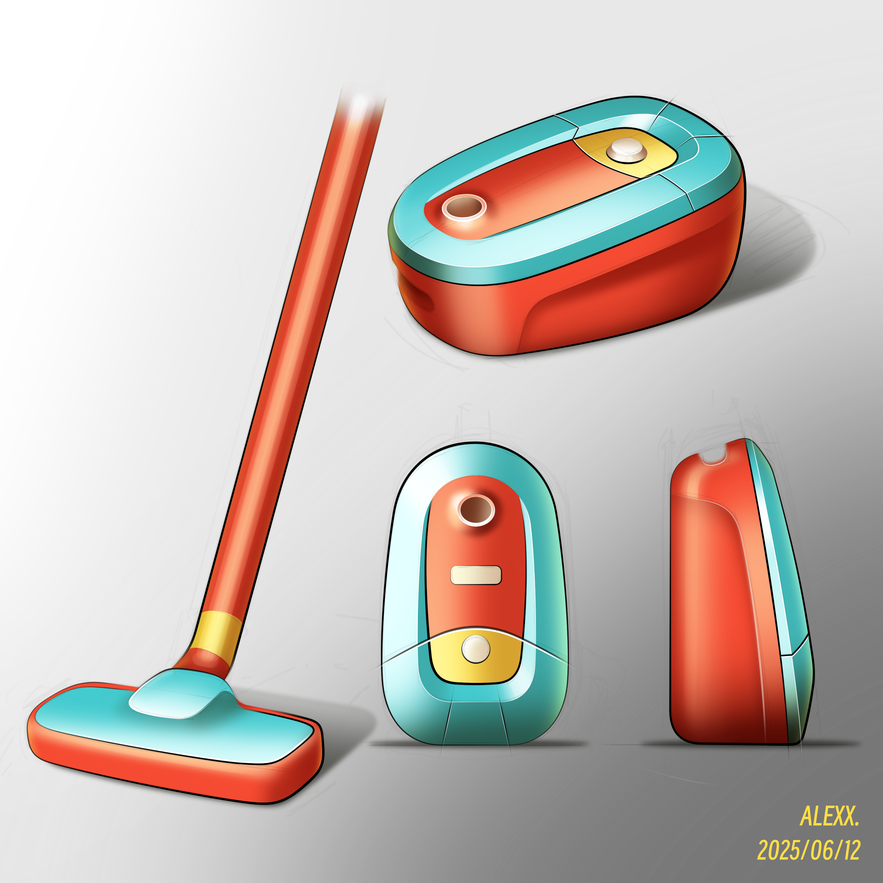 photoshop，Vacuum cleaner，sketch，