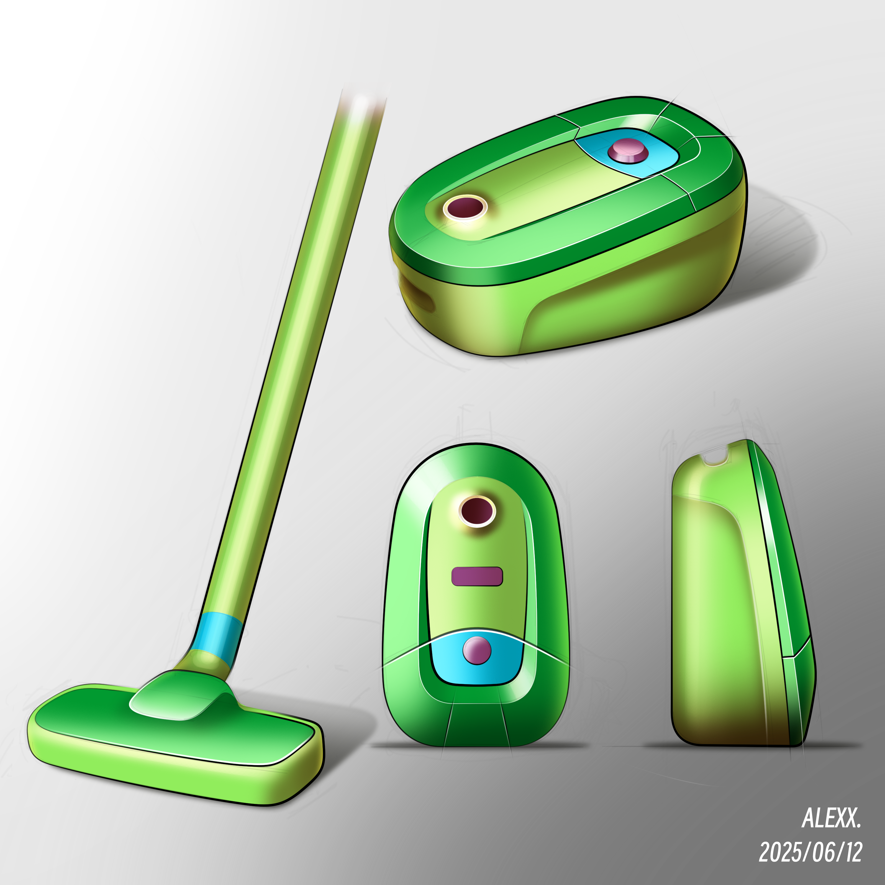photoshop，Vacuum cleaner，sketch，