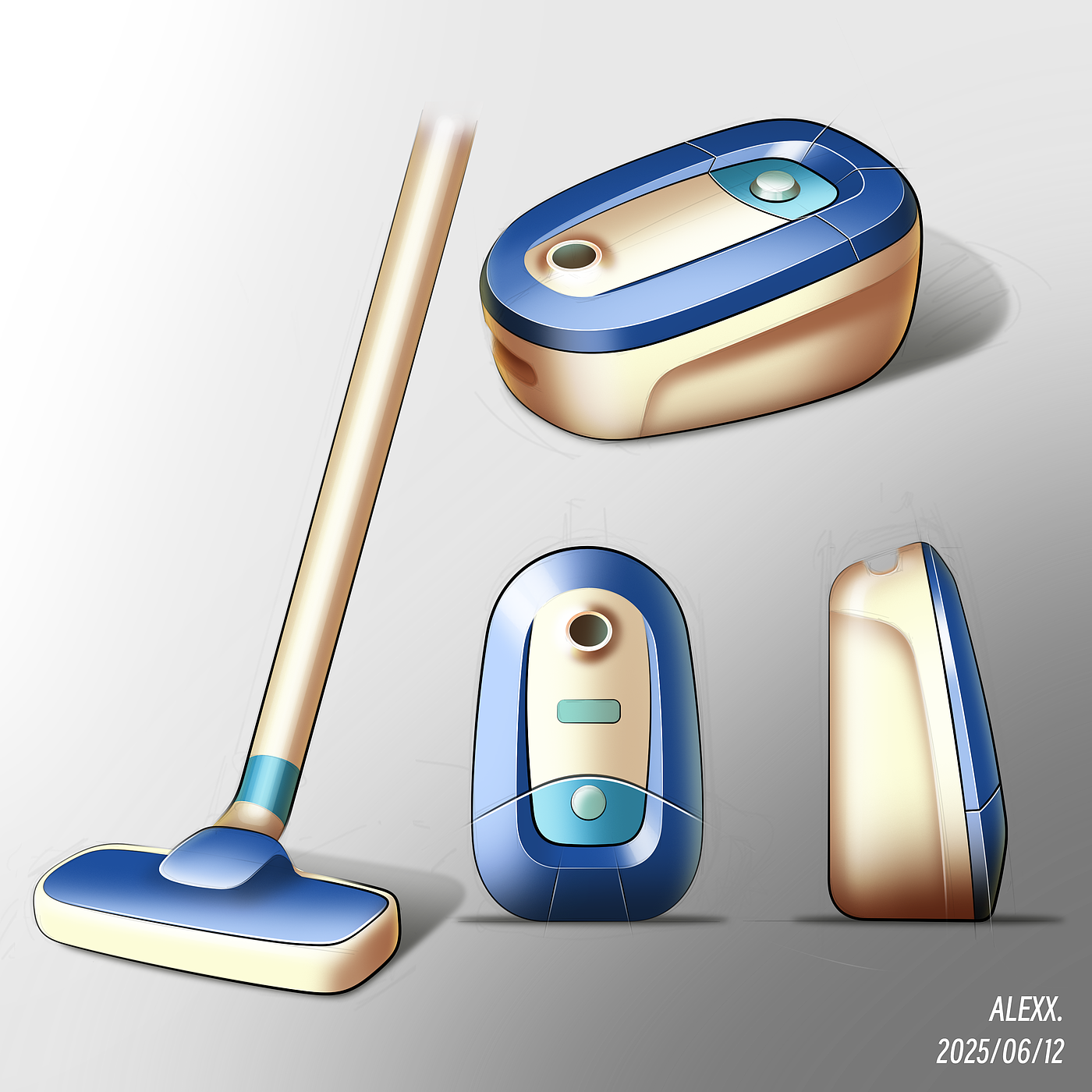 photoshop，Vacuum cleaner，sketch，