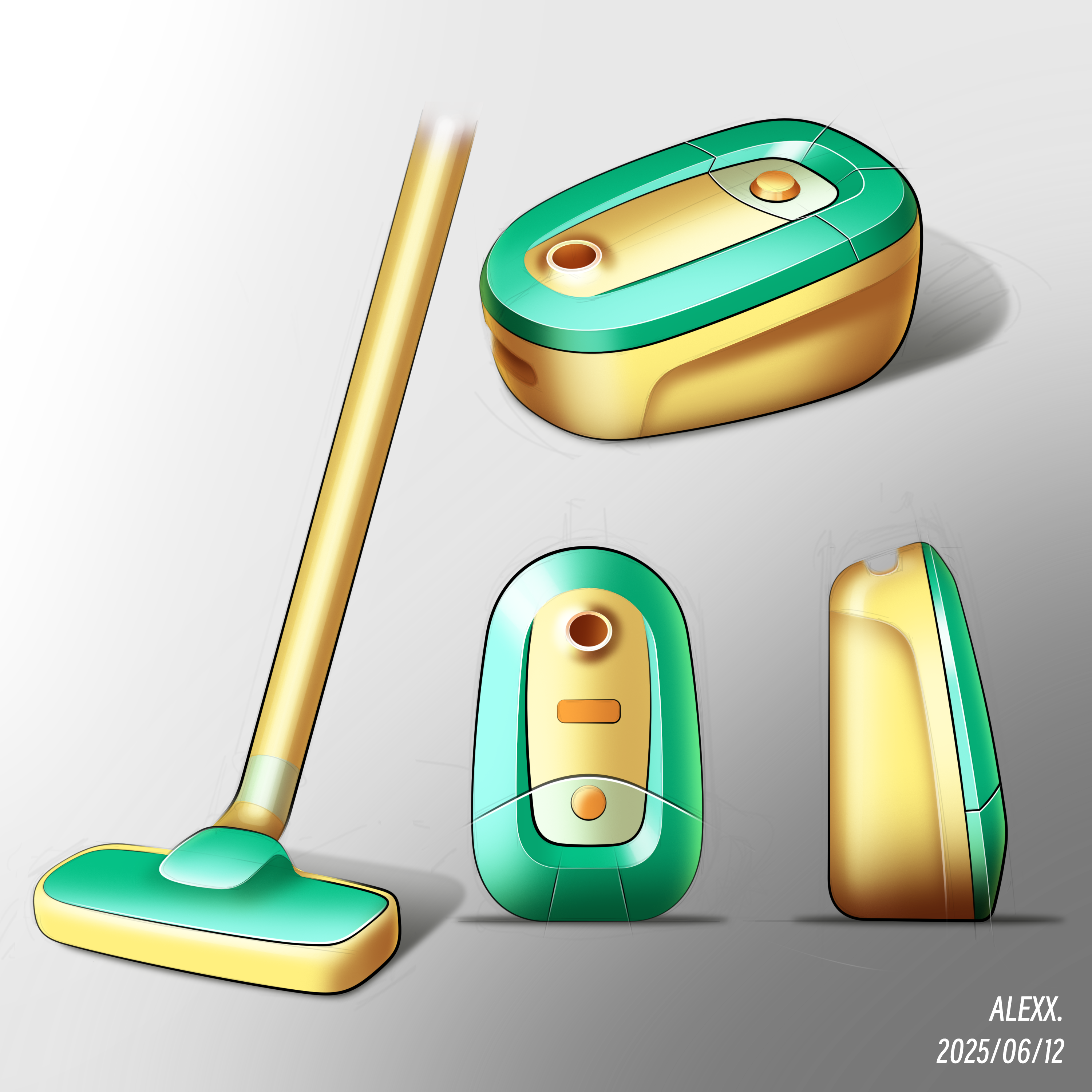 photoshop，Vacuum cleaner，sketch，