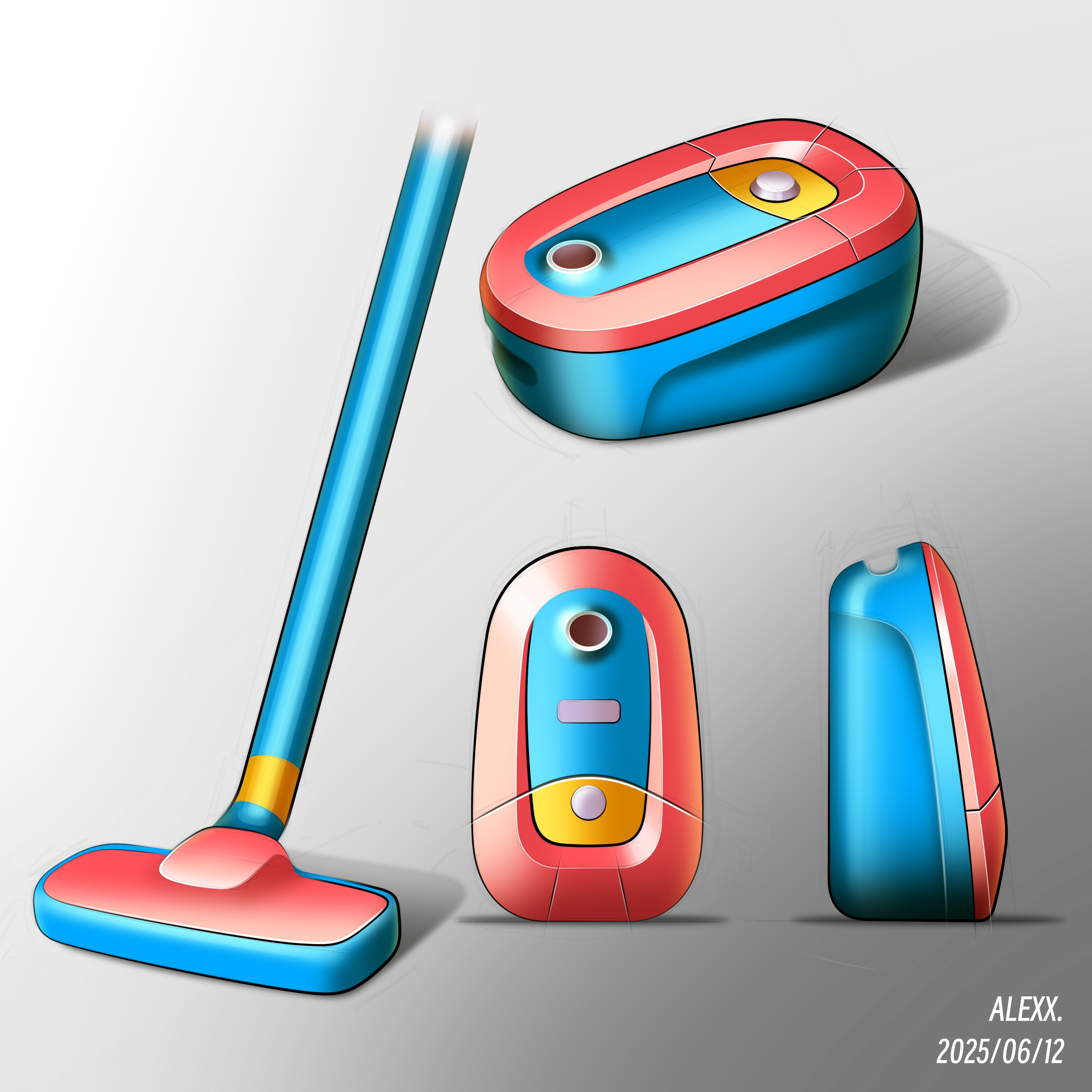 photoshop，Vacuum cleaner，sketch，