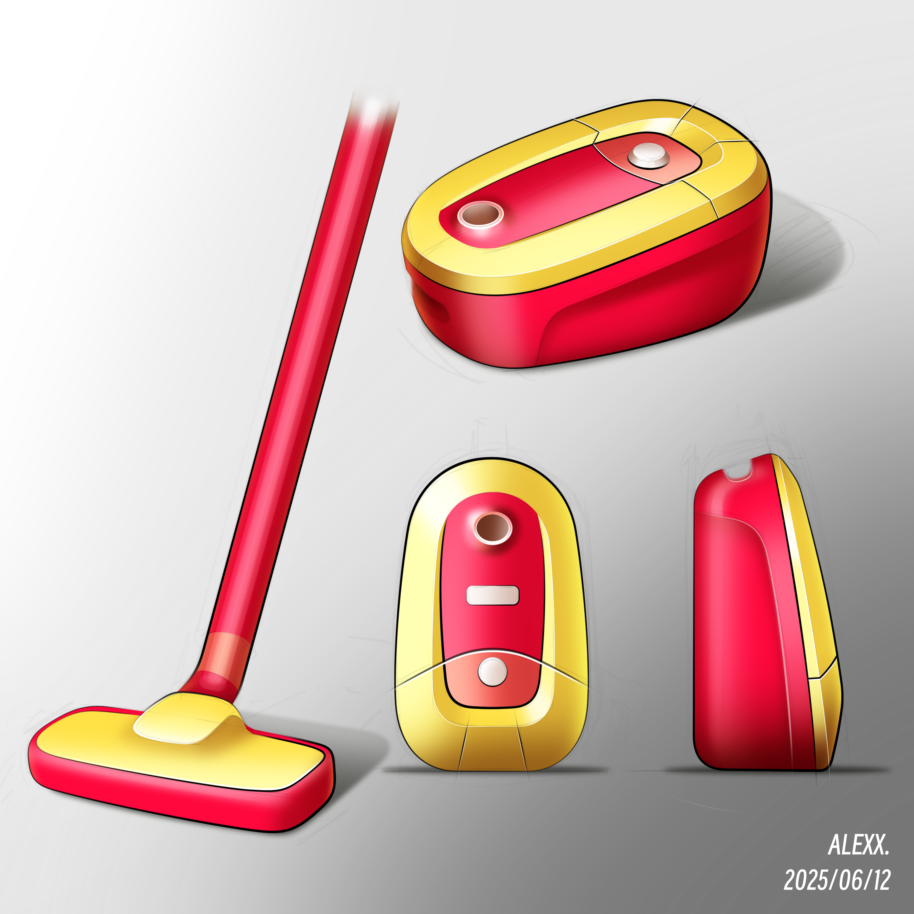photoshop，Vacuum cleaner，sketch，