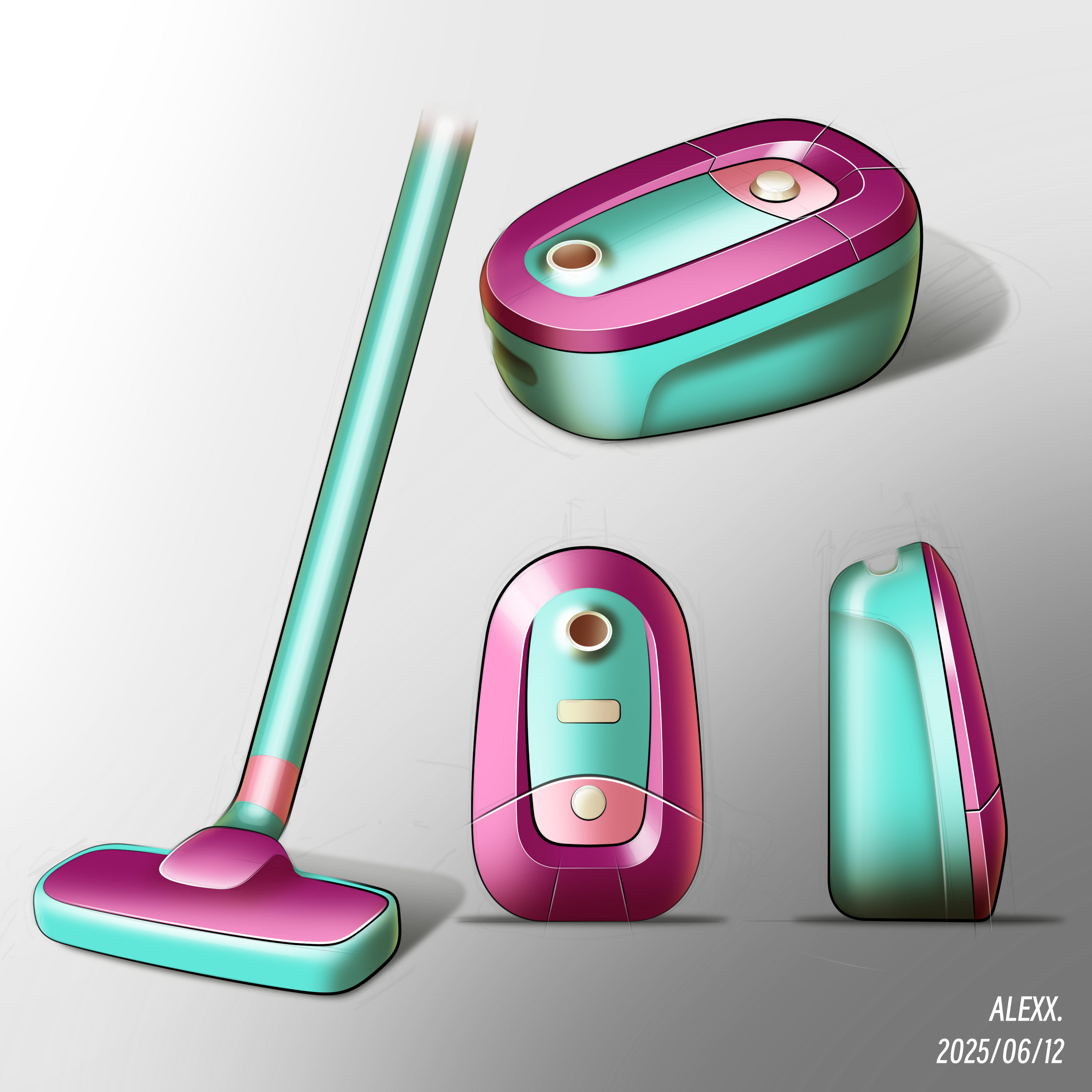 photoshop，Vacuum cleaner，sketch，