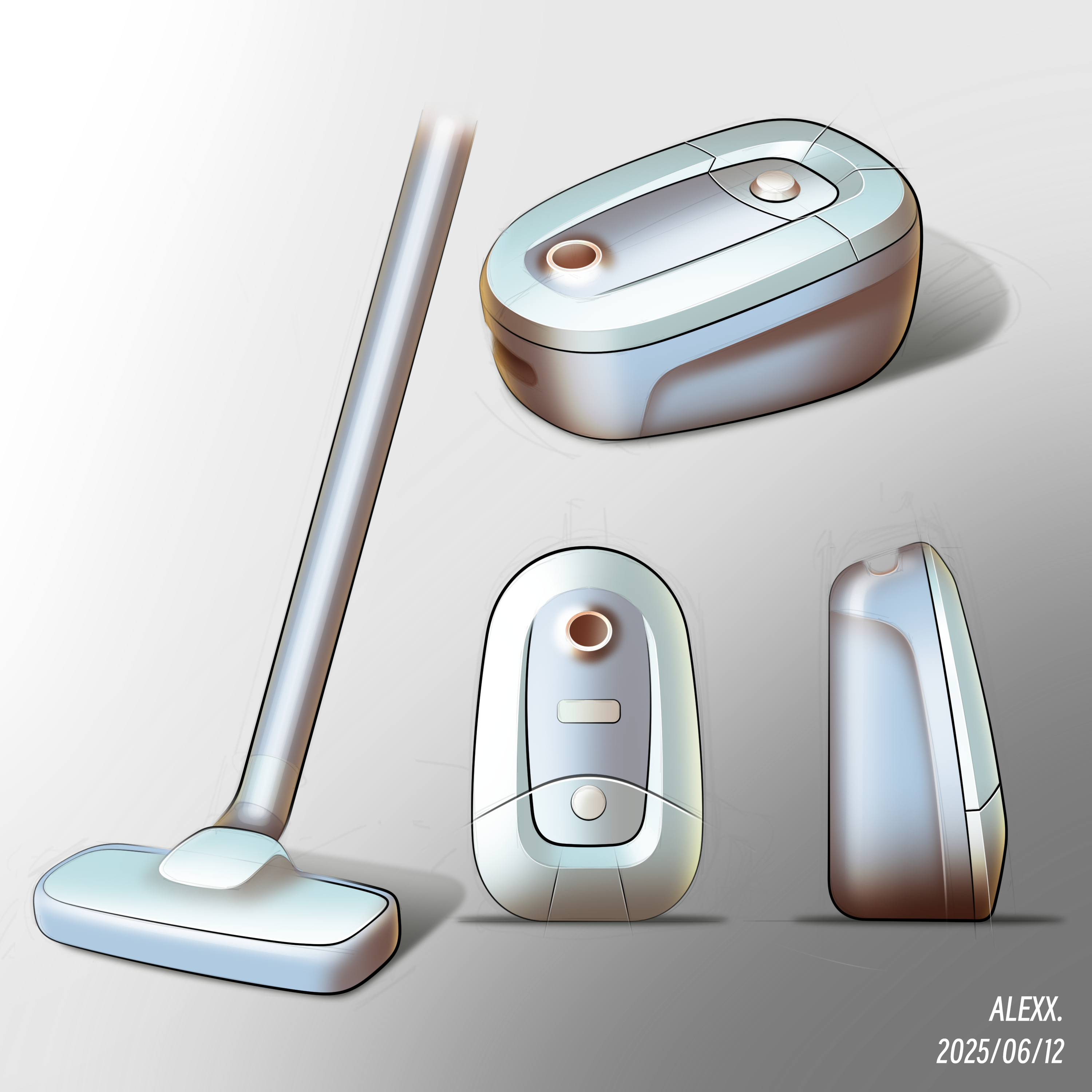 photoshop，Vacuum cleaner，sketch，