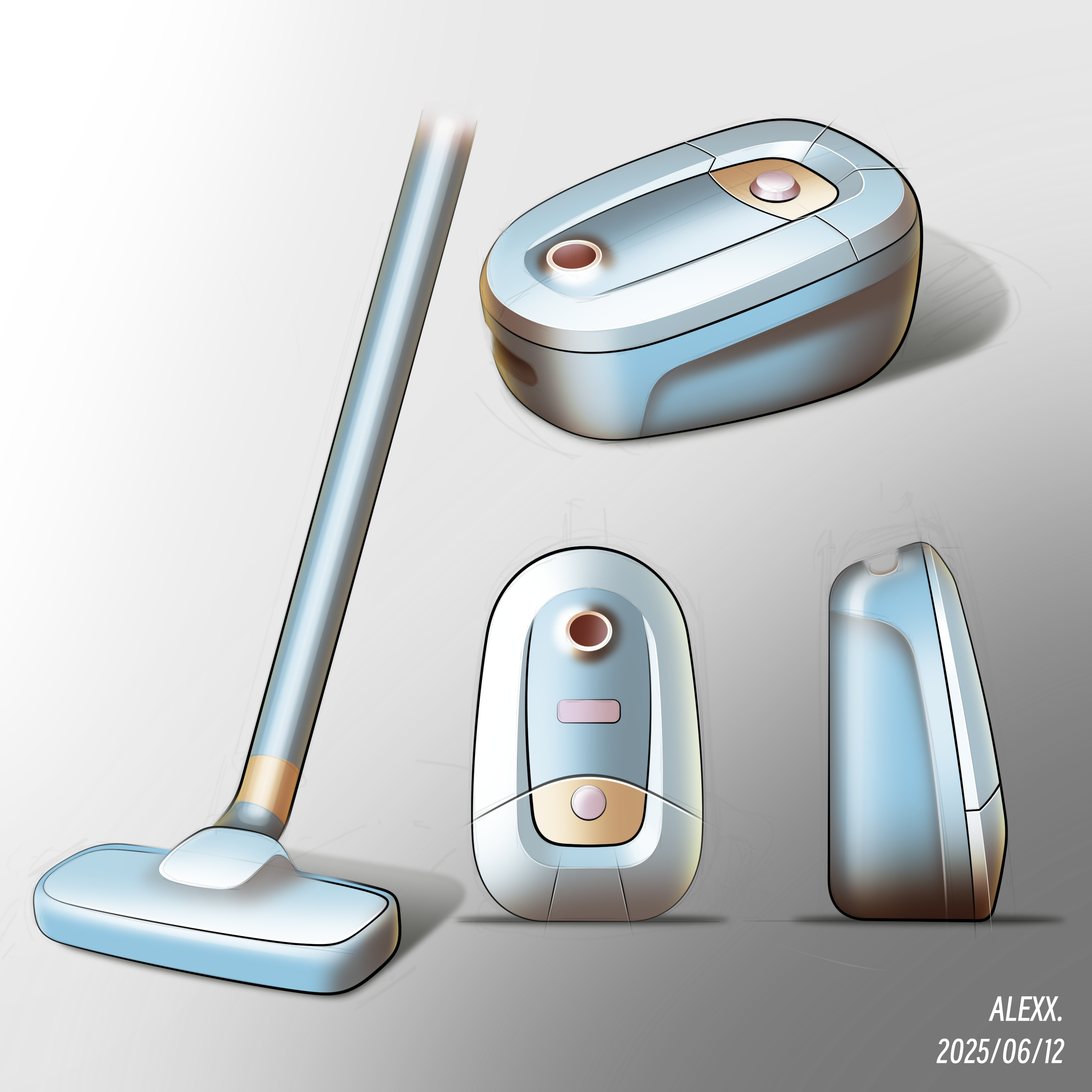 photoshop，Vacuum cleaner，sketch，