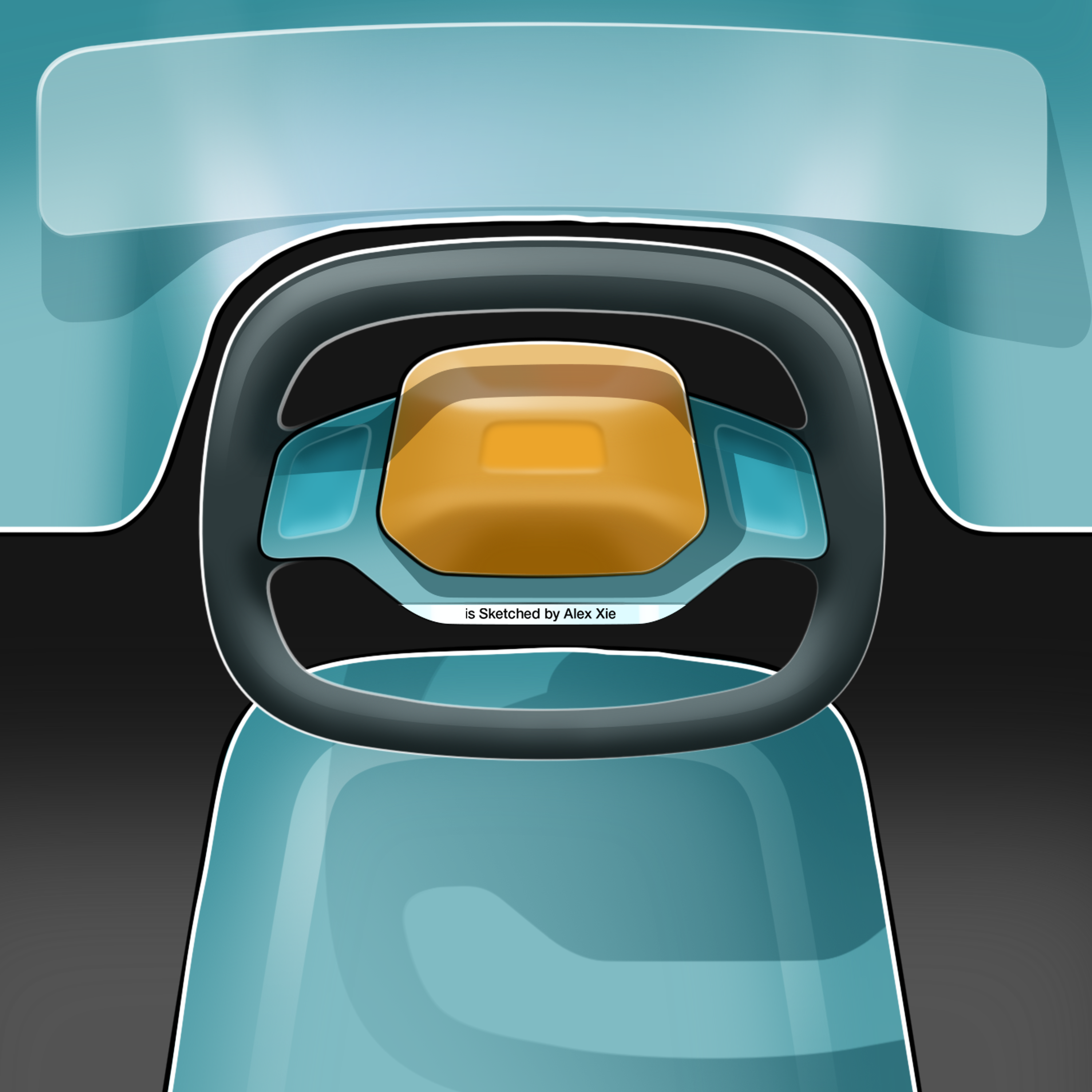 2D，sketch，photoshop，Steering wheel，