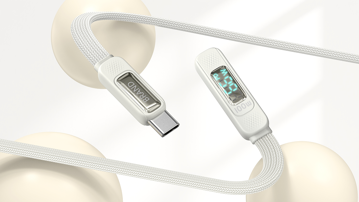 product design，industrial design，data line，Elbow data line，display，Power real-time display，