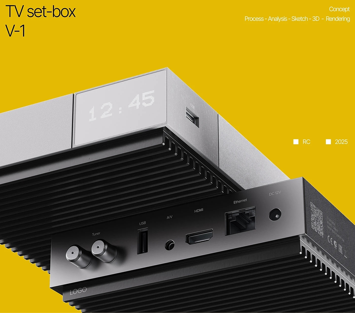 V1 TV Set-Top Box，Set top box，Remote control，Tricolor，Retro Design ，