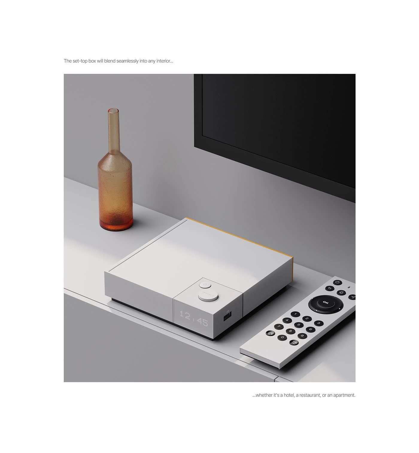 V1 TV Set-Top Box，Set top box，Remote control，Tricolor，Retro Design ，