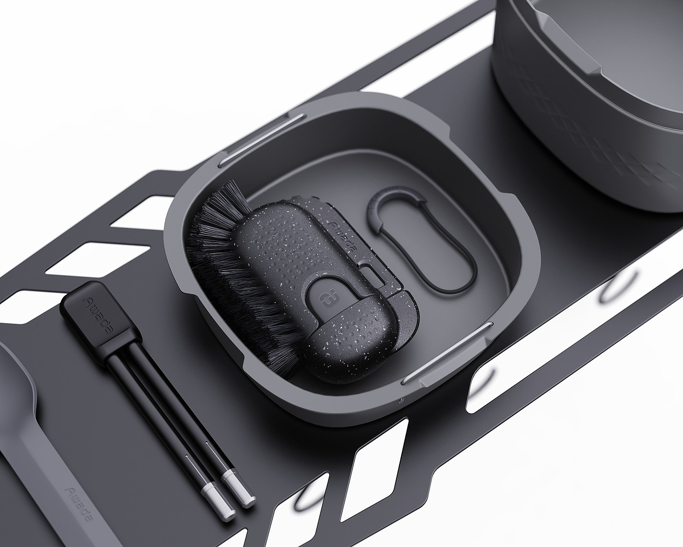 Product Design-Hiking-Camping-Tableware Cleaning Tools，