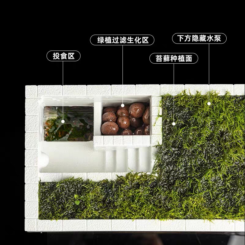 Desktop fish tank, filter integrated fish tank, ecological small fish tank，