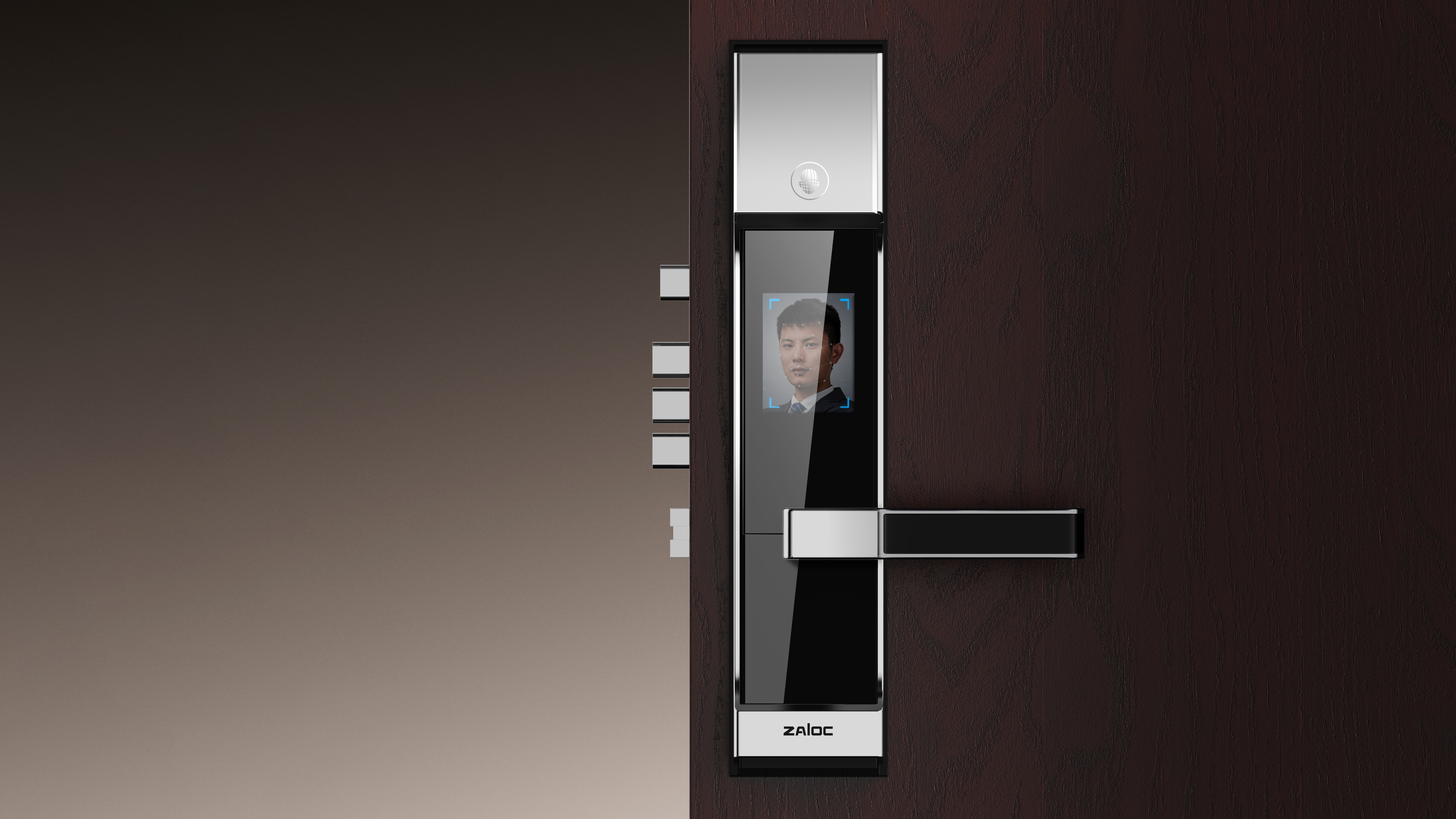 Intelligent lock，indoor，Face recognition，industrial design，sense of modernity，Smart home，Simplicity，Door lock，