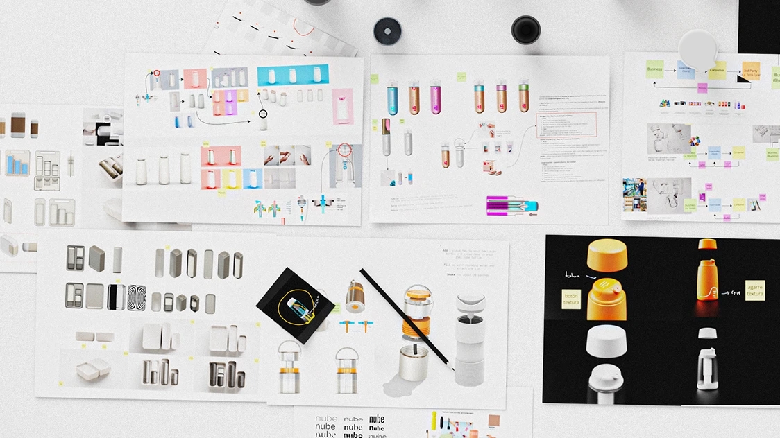 NUBE，refillable hand pump spray container，packing design，originality，