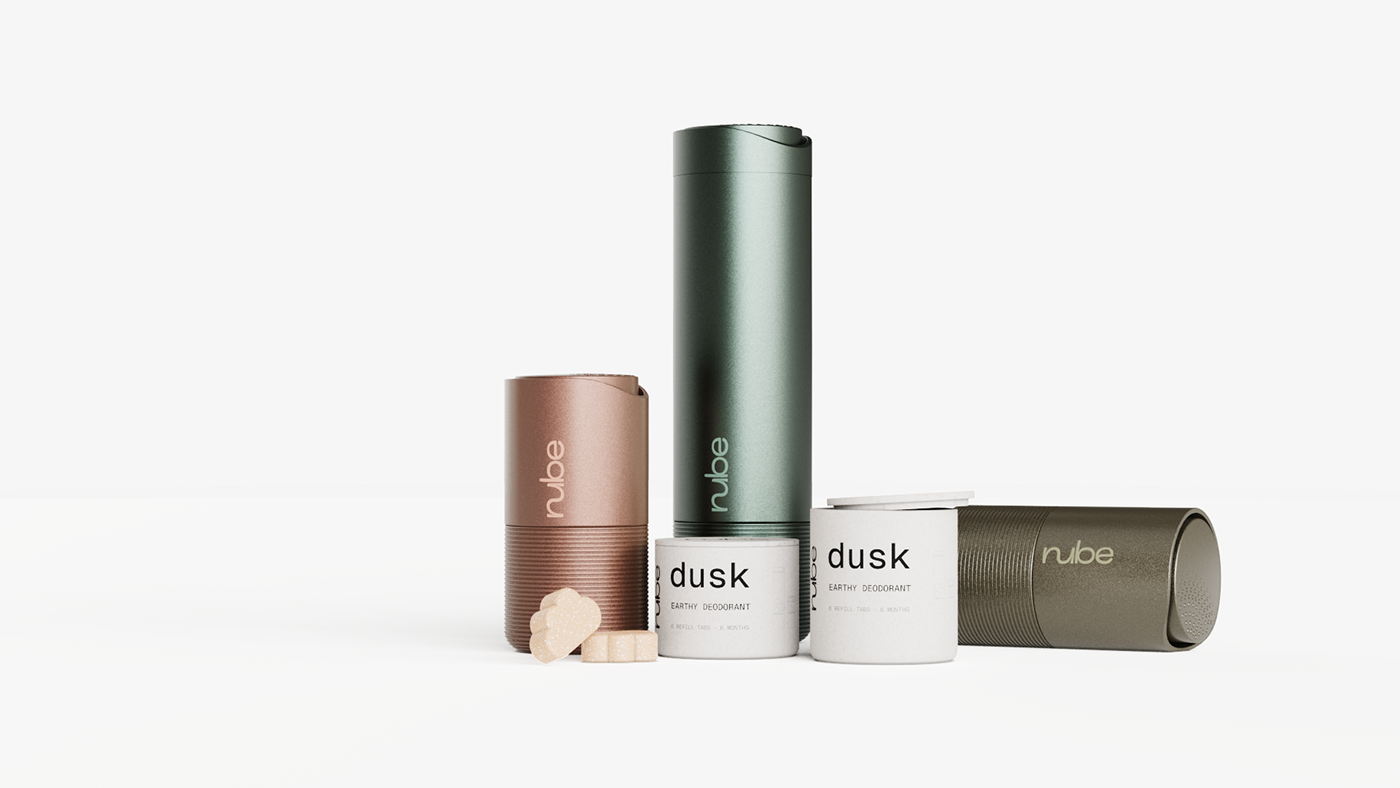 NUBE，refillable hand pump spray container，packing design，originality，