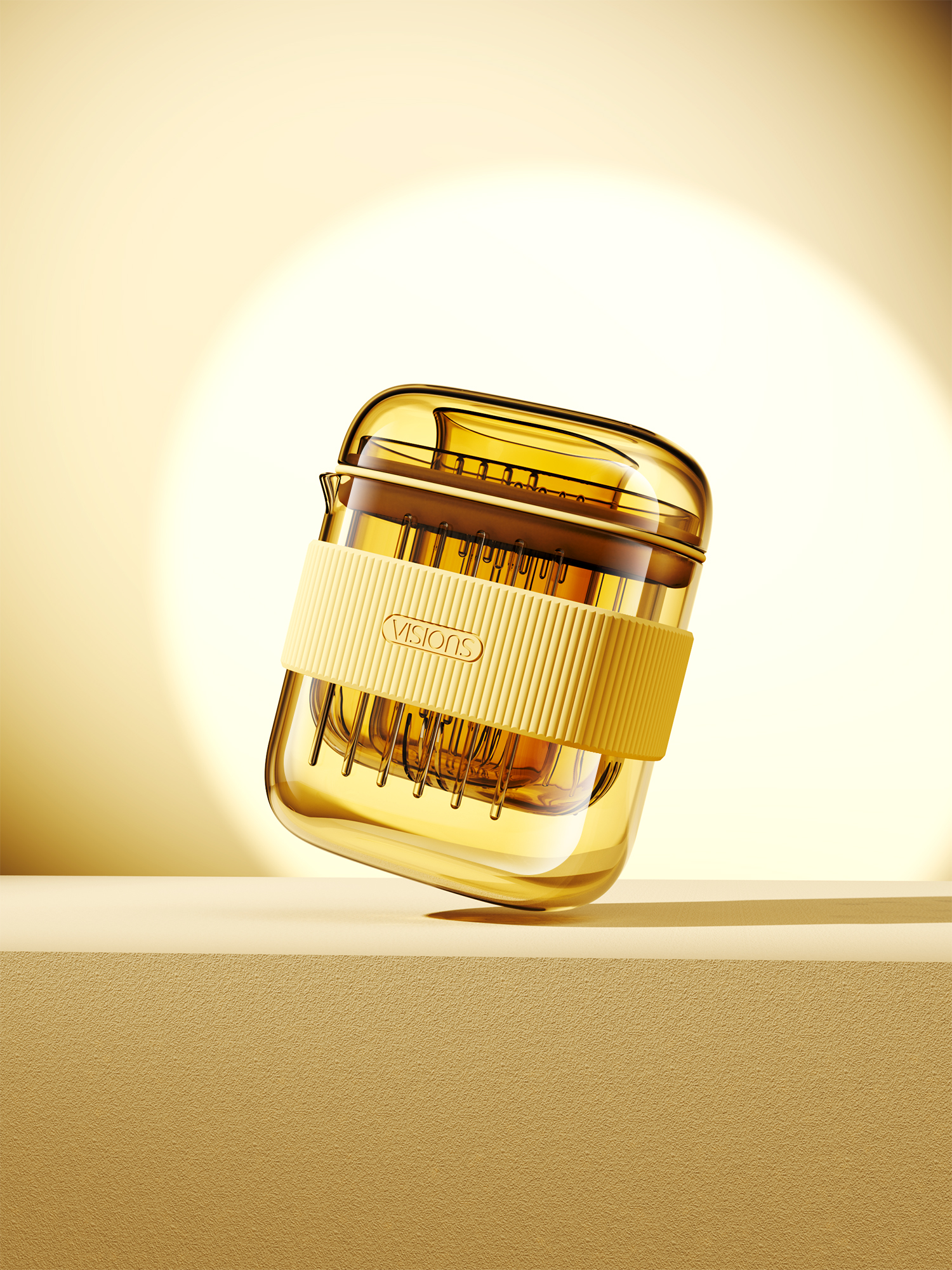 tea set，Portable tea set，flower receptacle，Glass tea set，High borosilicate glass，Outdoor Tea Set，Amber Primary，