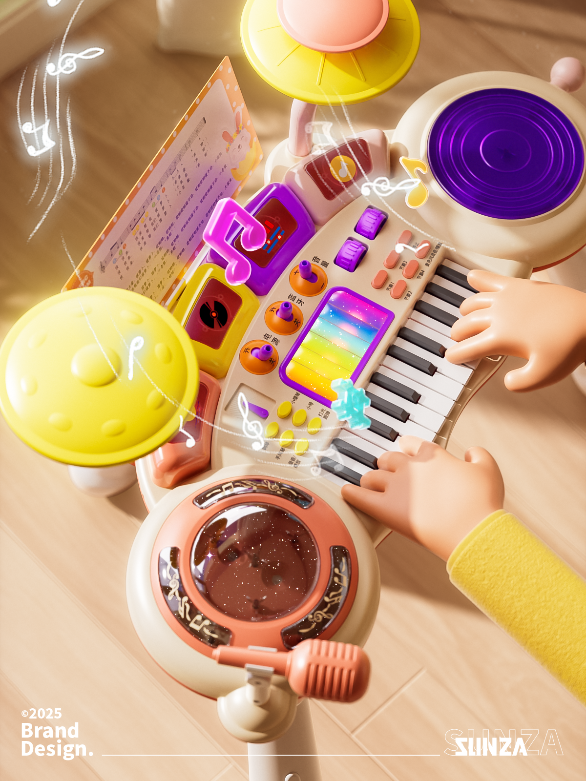 product design，electronic organ，packing design，E-commerce diagram，3D design，Graphic Artist Designer，Appearance modeling，3D rendering，