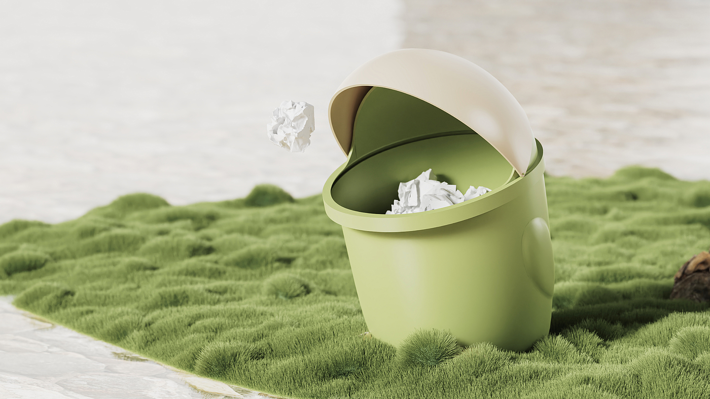 trash can，Desktop trash can，Bionics Design ，bird，