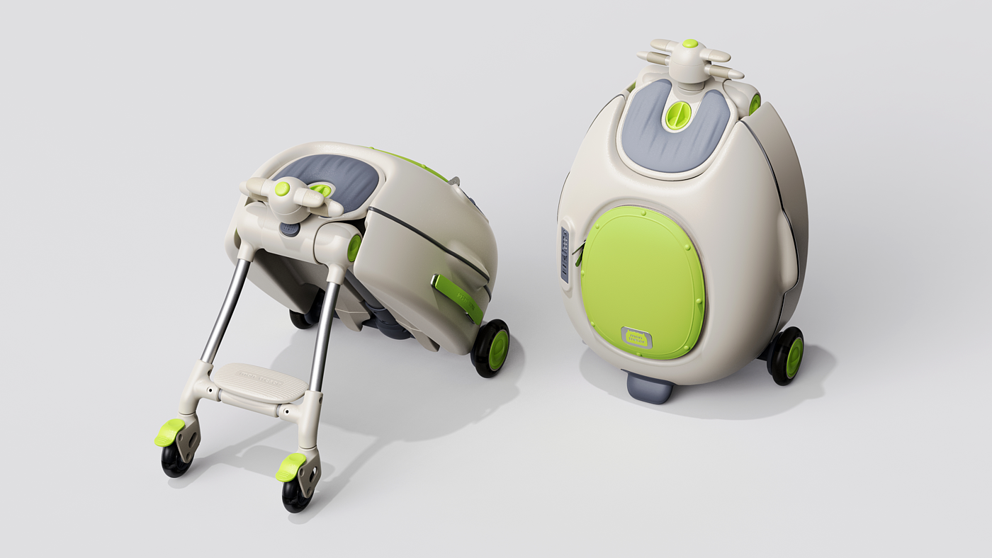 industrial design，Creative design，Stroller design，Children's stroller，Children carts，Multifunctional stroller，