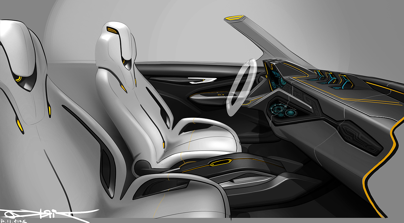 industrial design，Automobile design，Interior design，Hand drawn，design sketch，