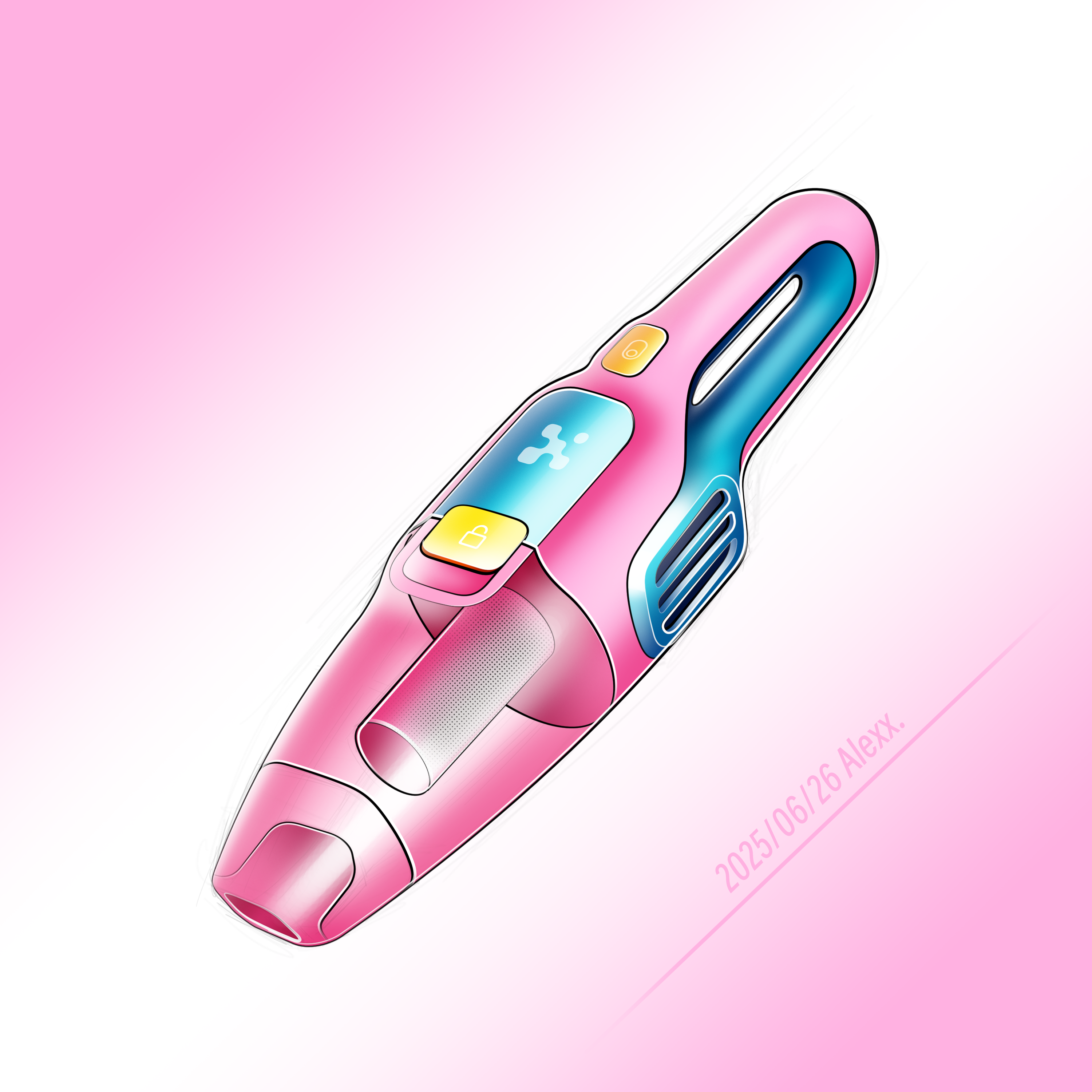 photoshop，ps，Vacuum cleaner，sketch，2d rendering，