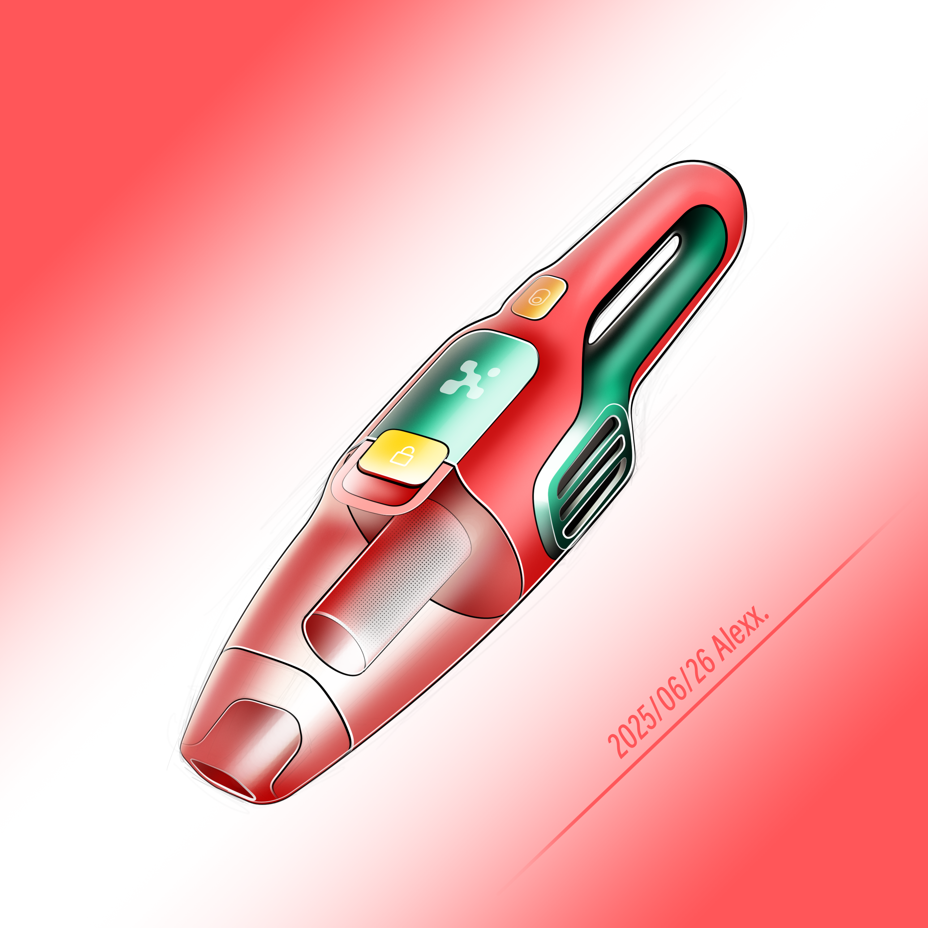 photoshop，ps，Vacuum cleaner，sketch，2d rendering，