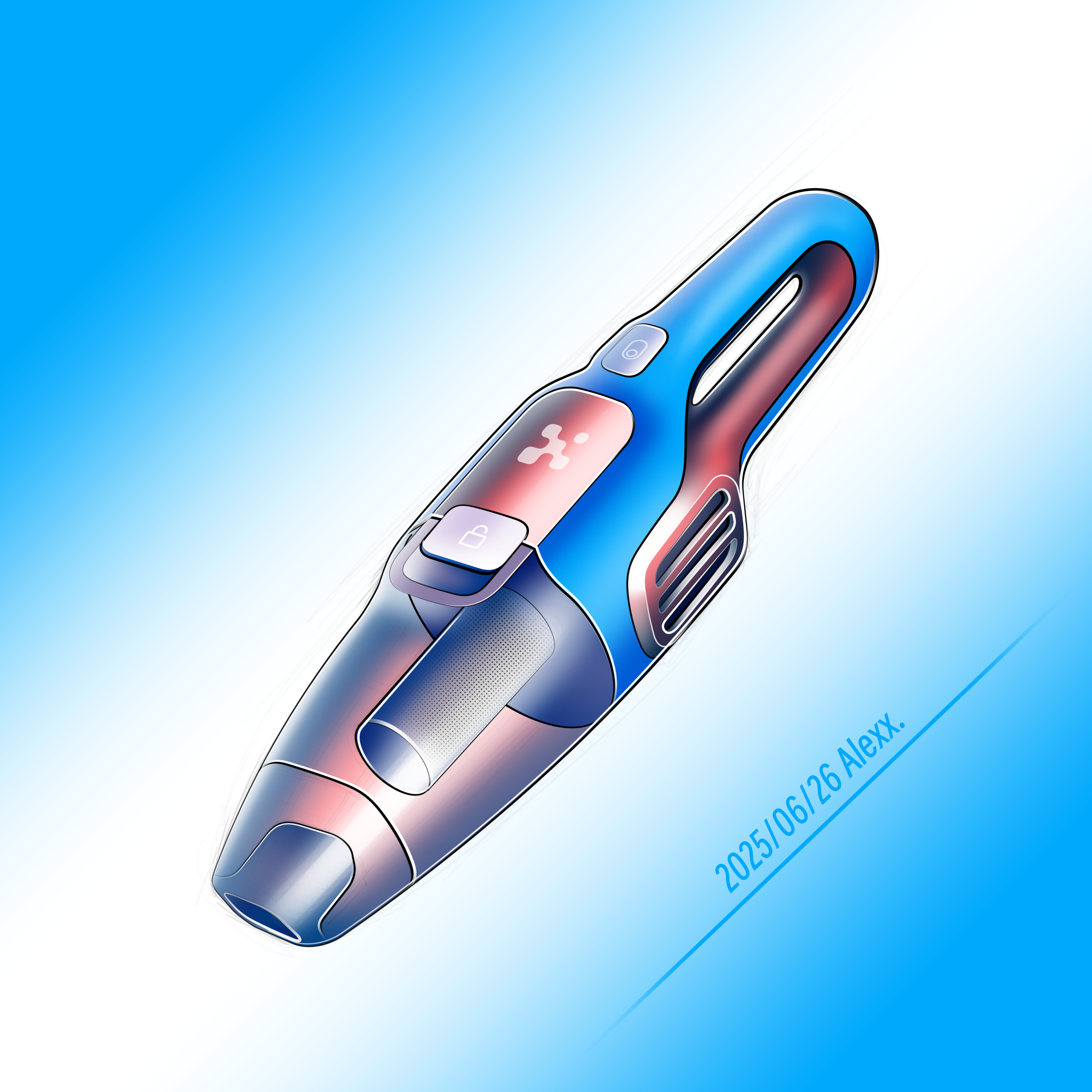 photoshop，ps，Vacuum cleaner，sketch，2d rendering，