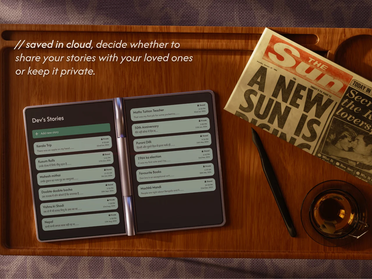 Double screen diary，Memory preservation，emotional connection，Older users，DUAL-SCREEN，