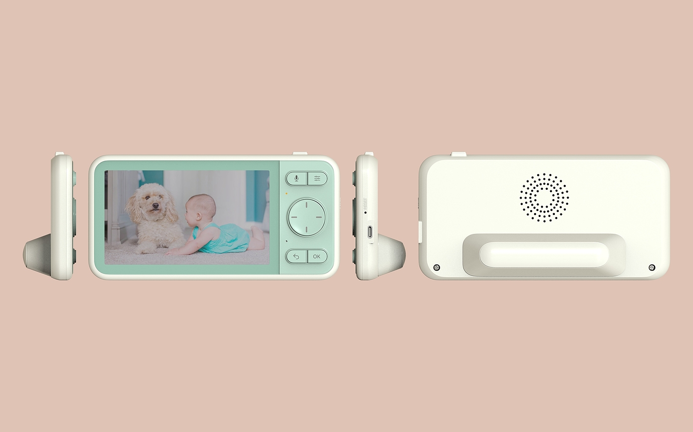 Baby Watcher Display，5.5 inch display screen design，Baby_Monitor，Rechargeable display，
