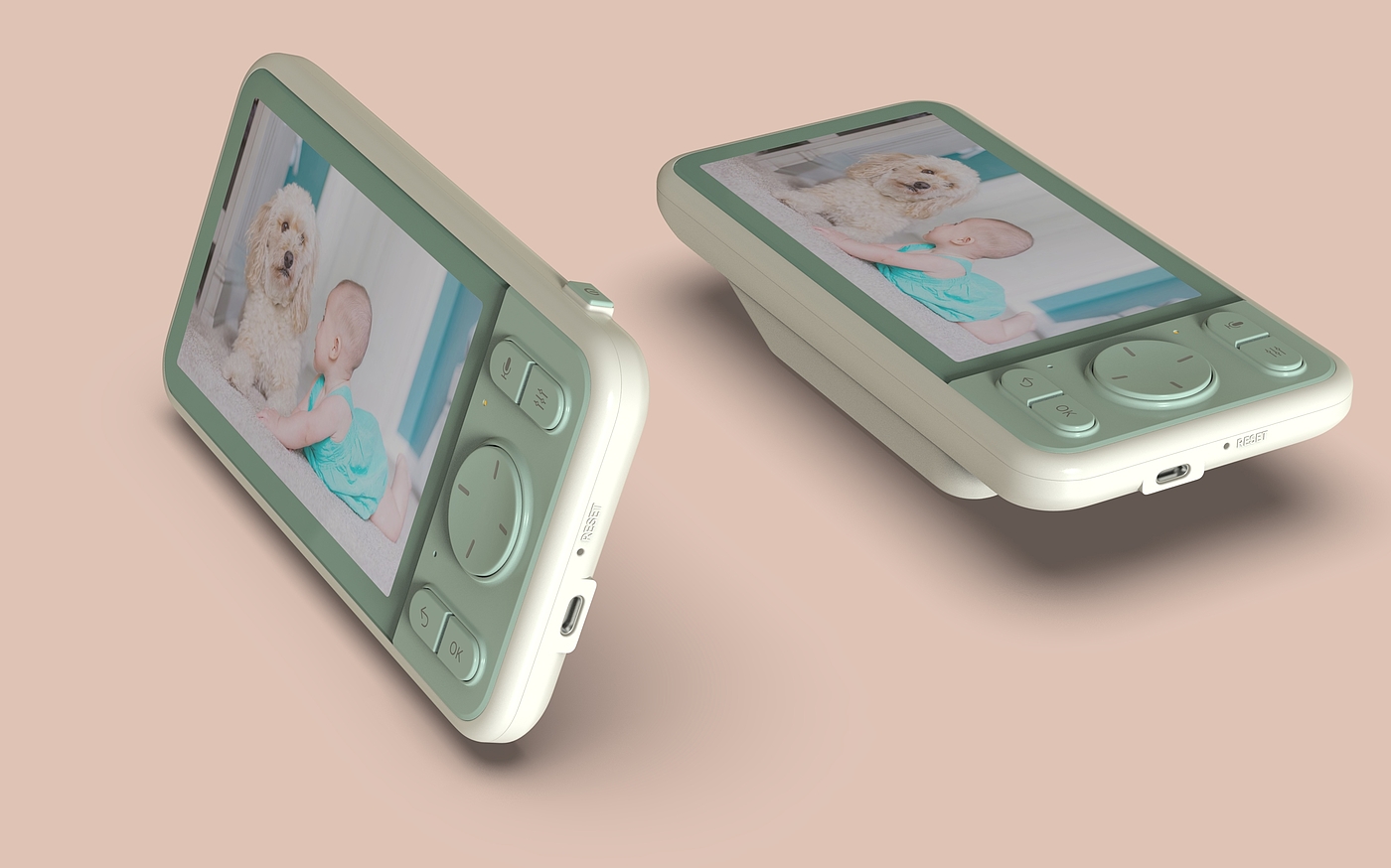 Baby Watcher Display，5.5 inch display screen design，Baby_Monitor，Rechargeable display，