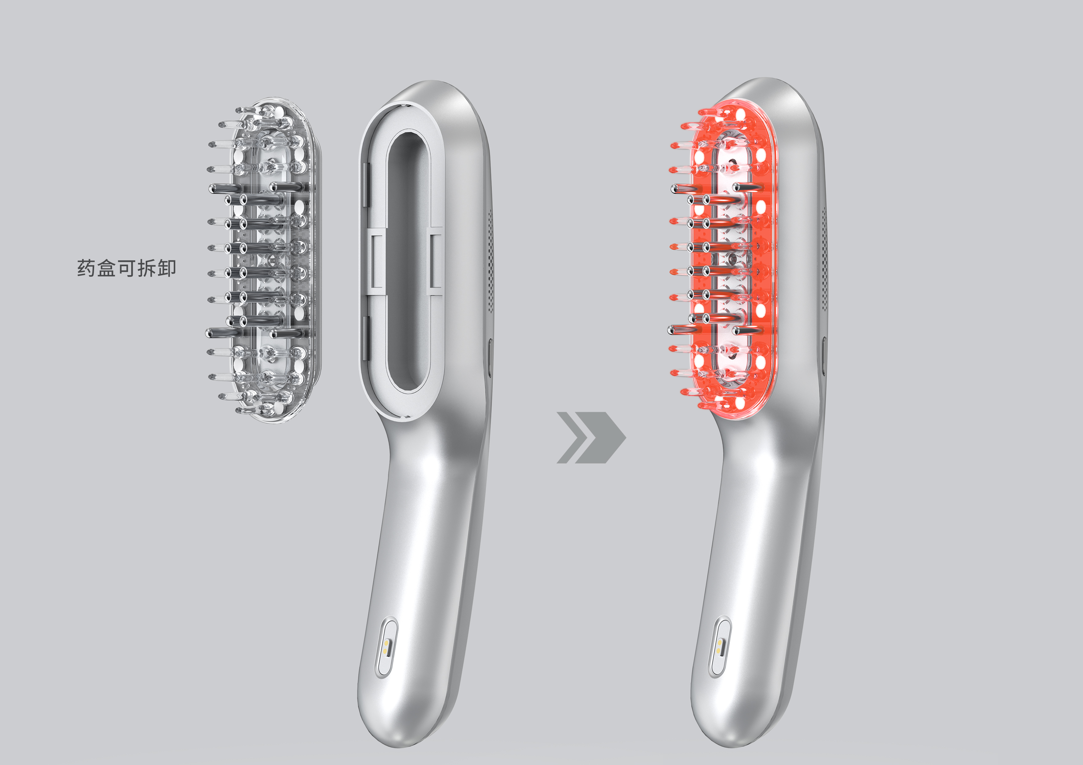 Hair comb，comb，Red light，Digital，household，Gehu，