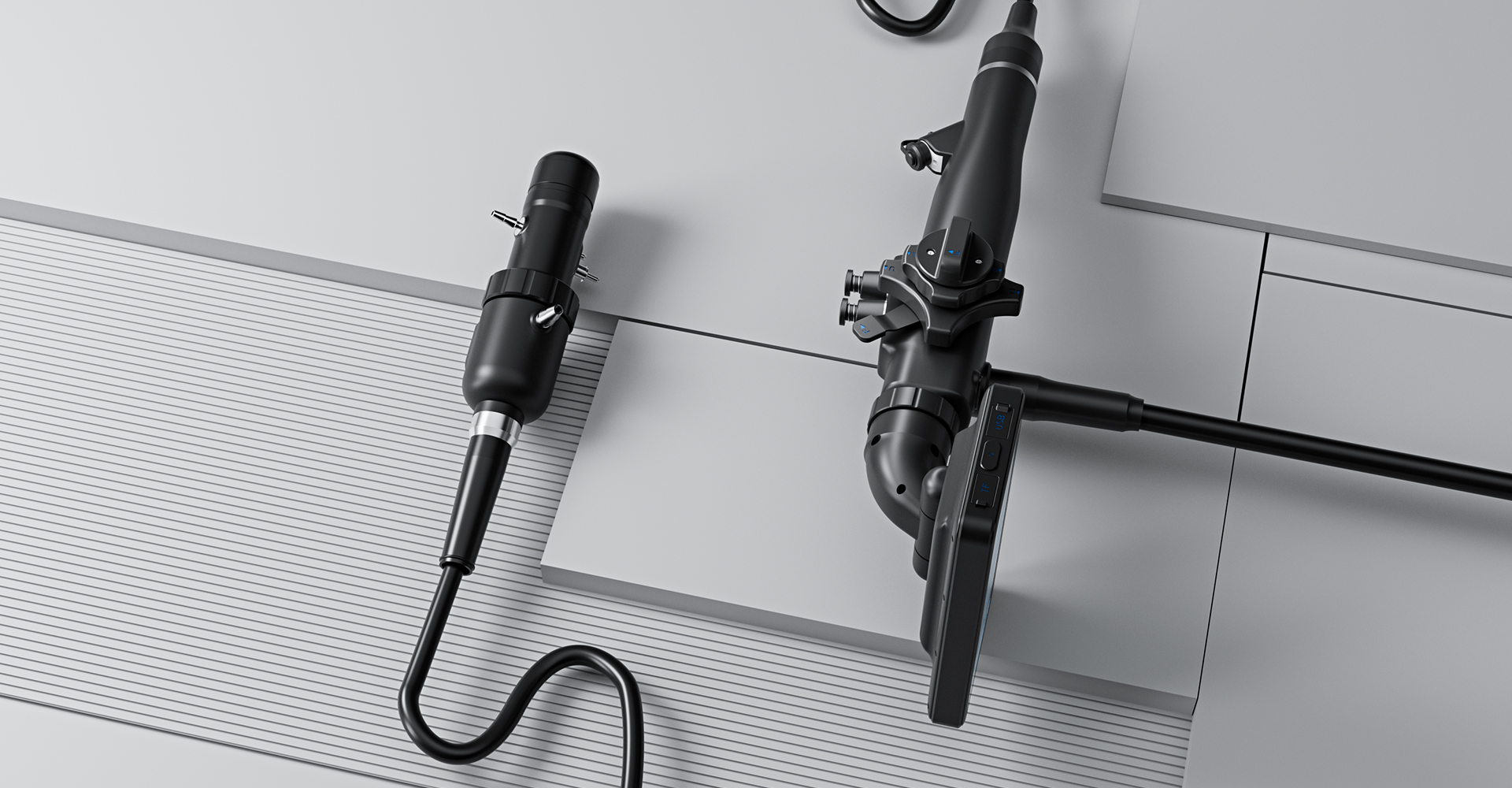 Electronic gastroscope design，Gastroscope appearance design，Industrial design of gastroscope，Medical product design，Appearance design，Structural design，Medical device design company，