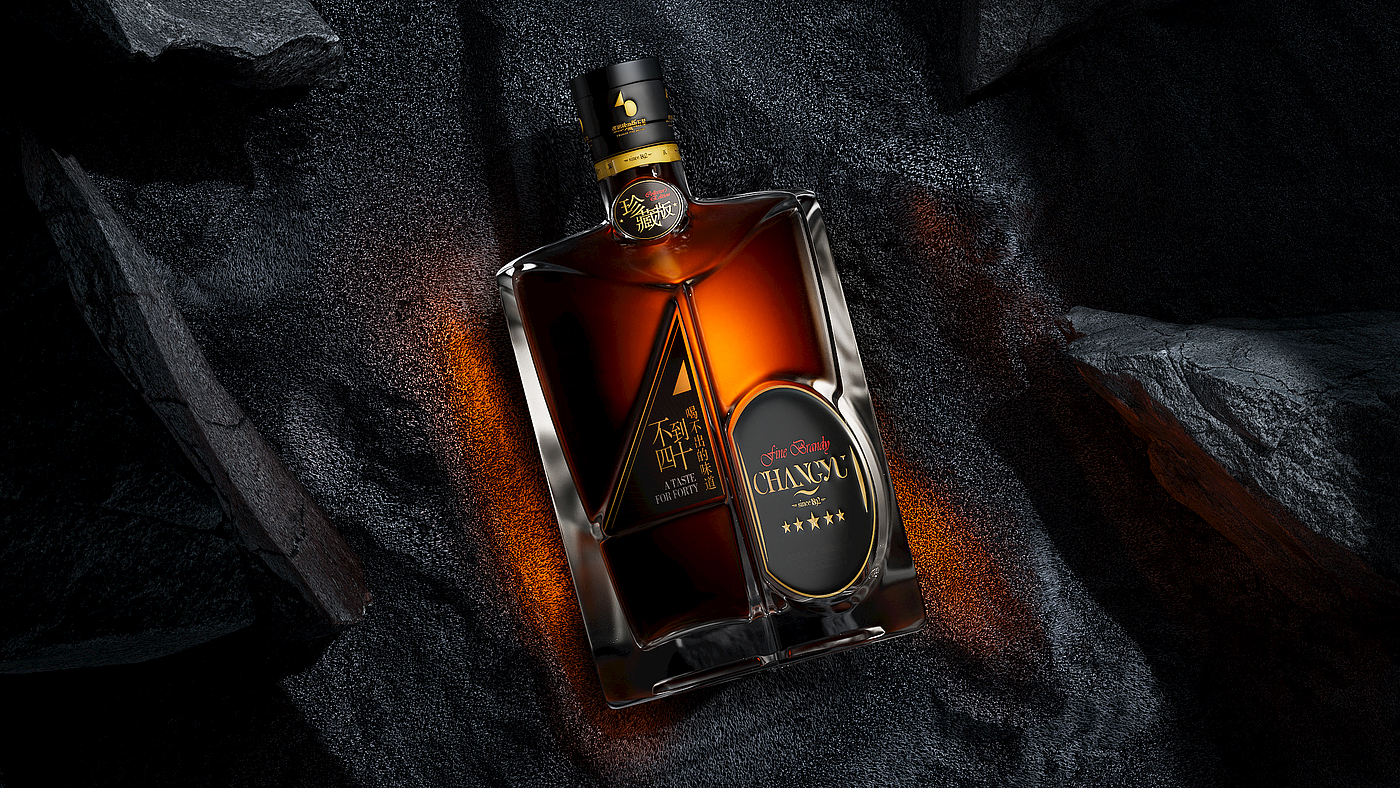 C4D, brandy three-dimensional rendering，