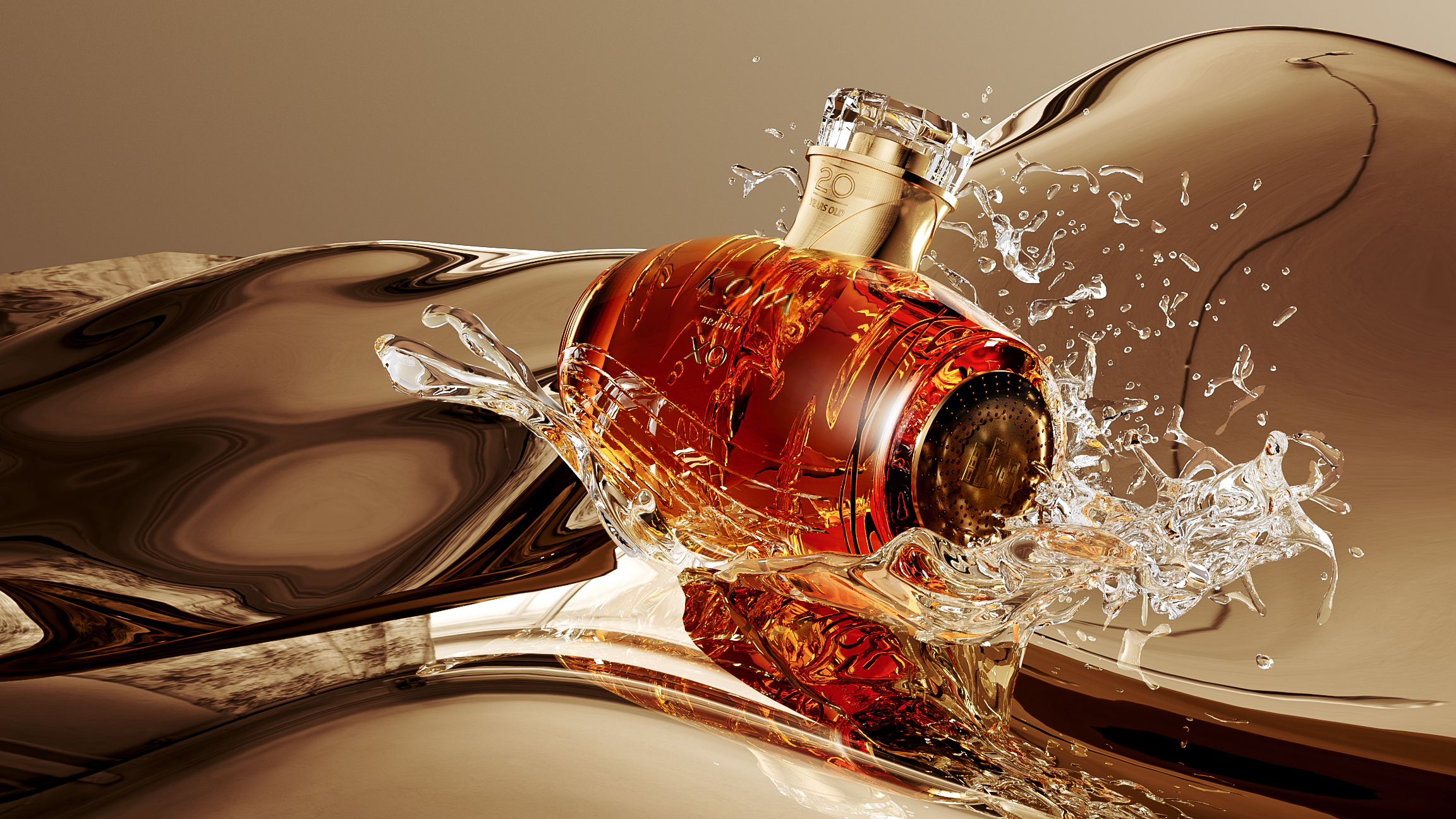 C4D, brandy three-dimensional rendering，
