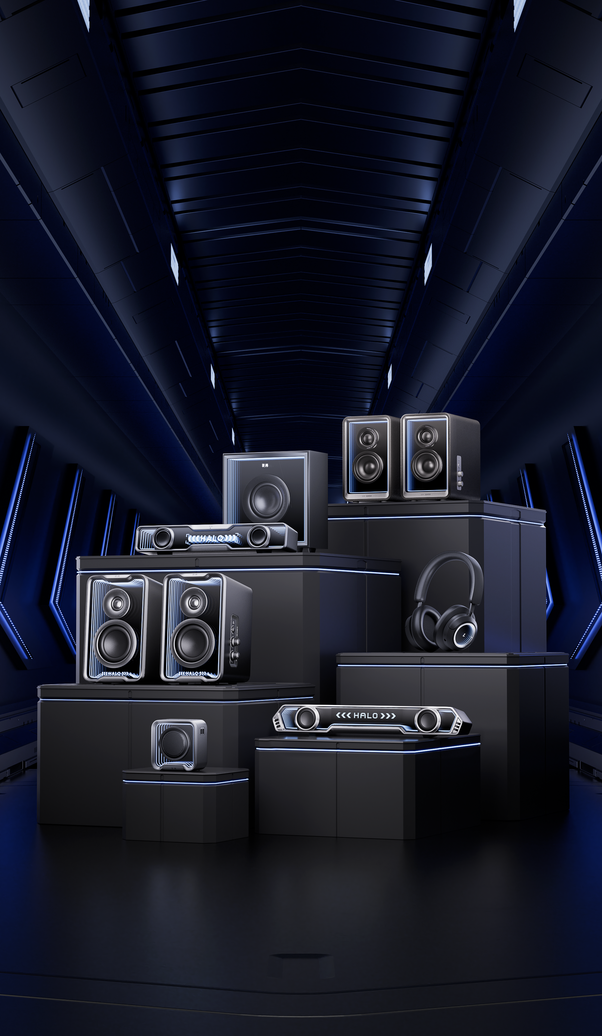 loudspeaker box，flowers again，desktop，