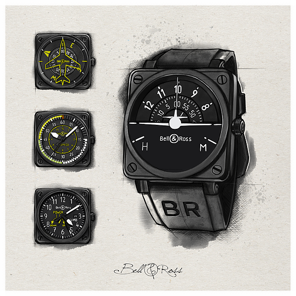 industrial design，Hand drawn，design sketch，Wrist watch，