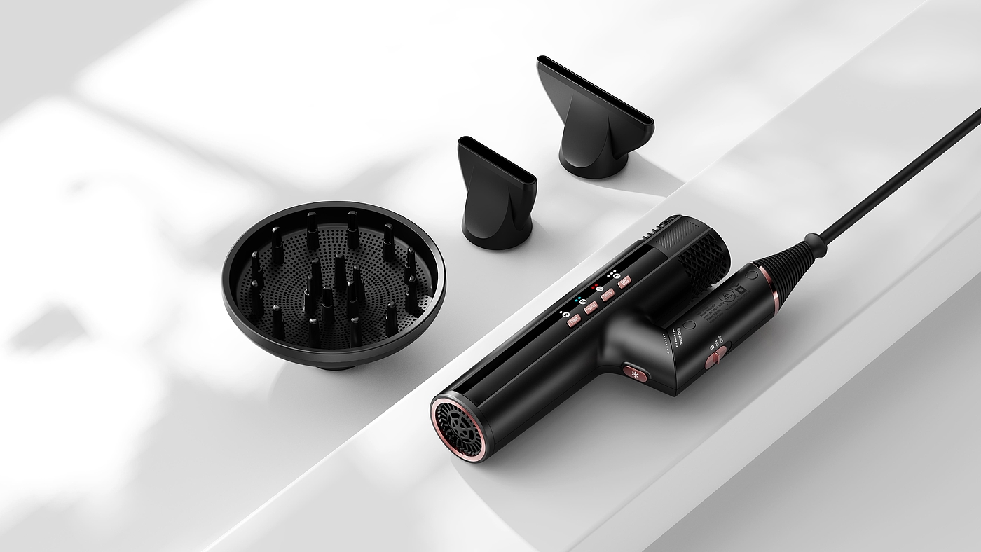 High speed hair dryer，Air duct，fold，