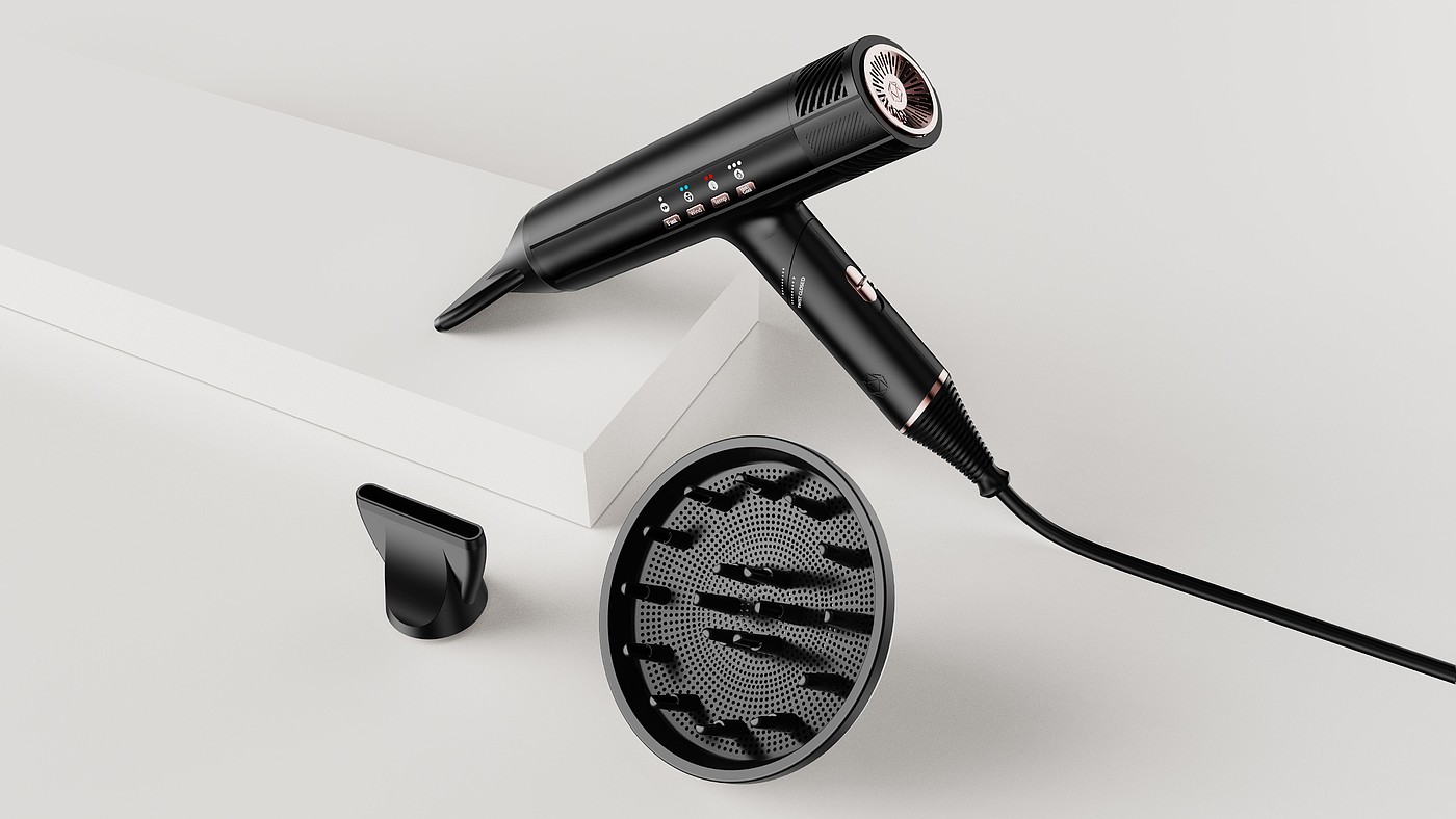 High speed hair dryer，Air duct，fold，